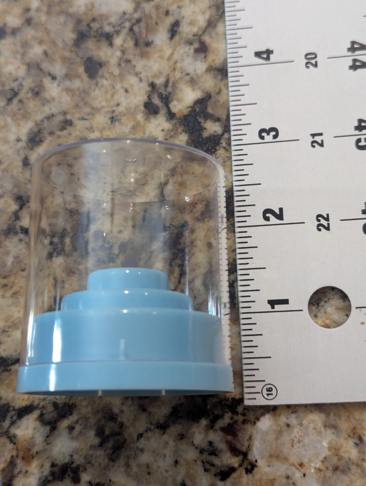 48 Hole Acrylic Nail Drill Bit Holder Cake with Clear Cover Blue