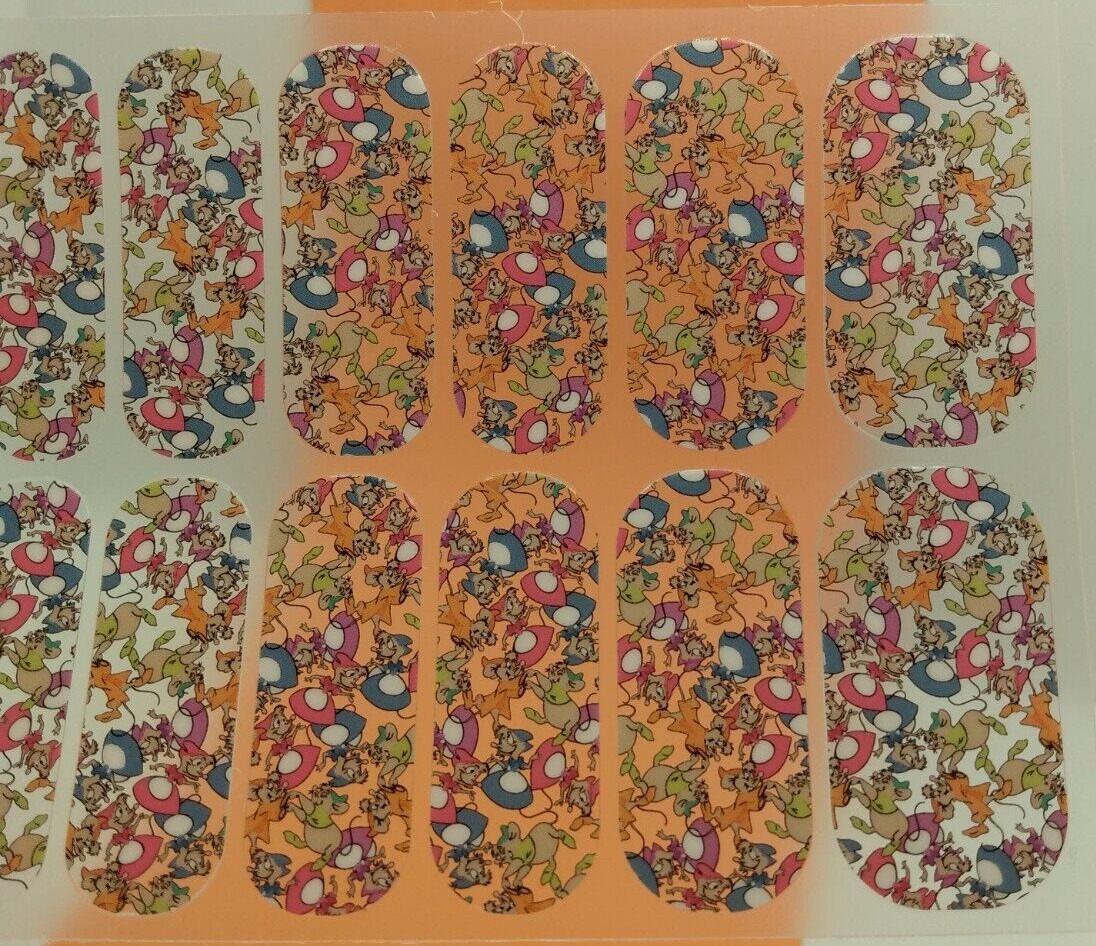 Jamberry Nail Wrap Cinderella Mice “Enchanted Evening” Clear Full Sheet