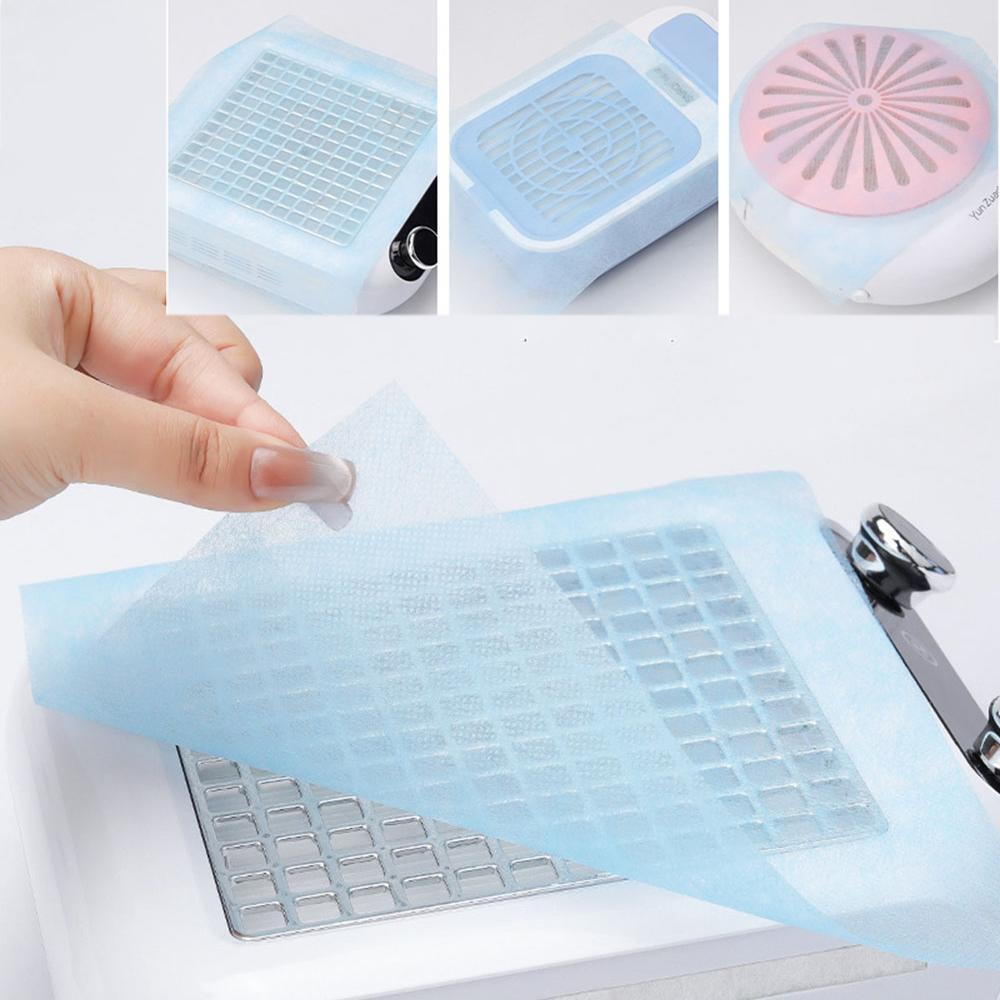 100pcs Disposable Nail Art Vacuum Dust Collector Non-woven Filter Paper Pink Blu