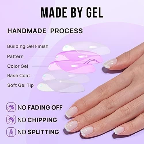 30pc White French Tip Press On Nails – Gel Kit for Effortless Elegance