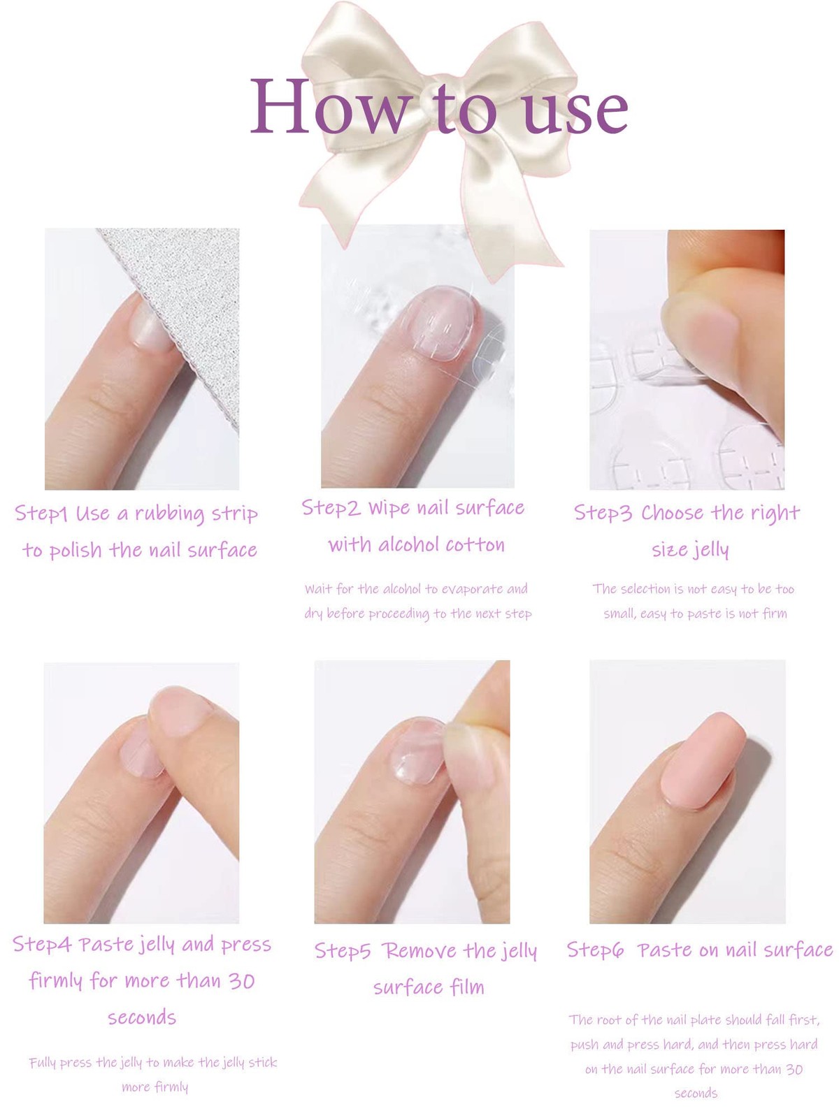Press on Nails Short Square Fake Nails Nude Full Cover White Purple Blue Flow…