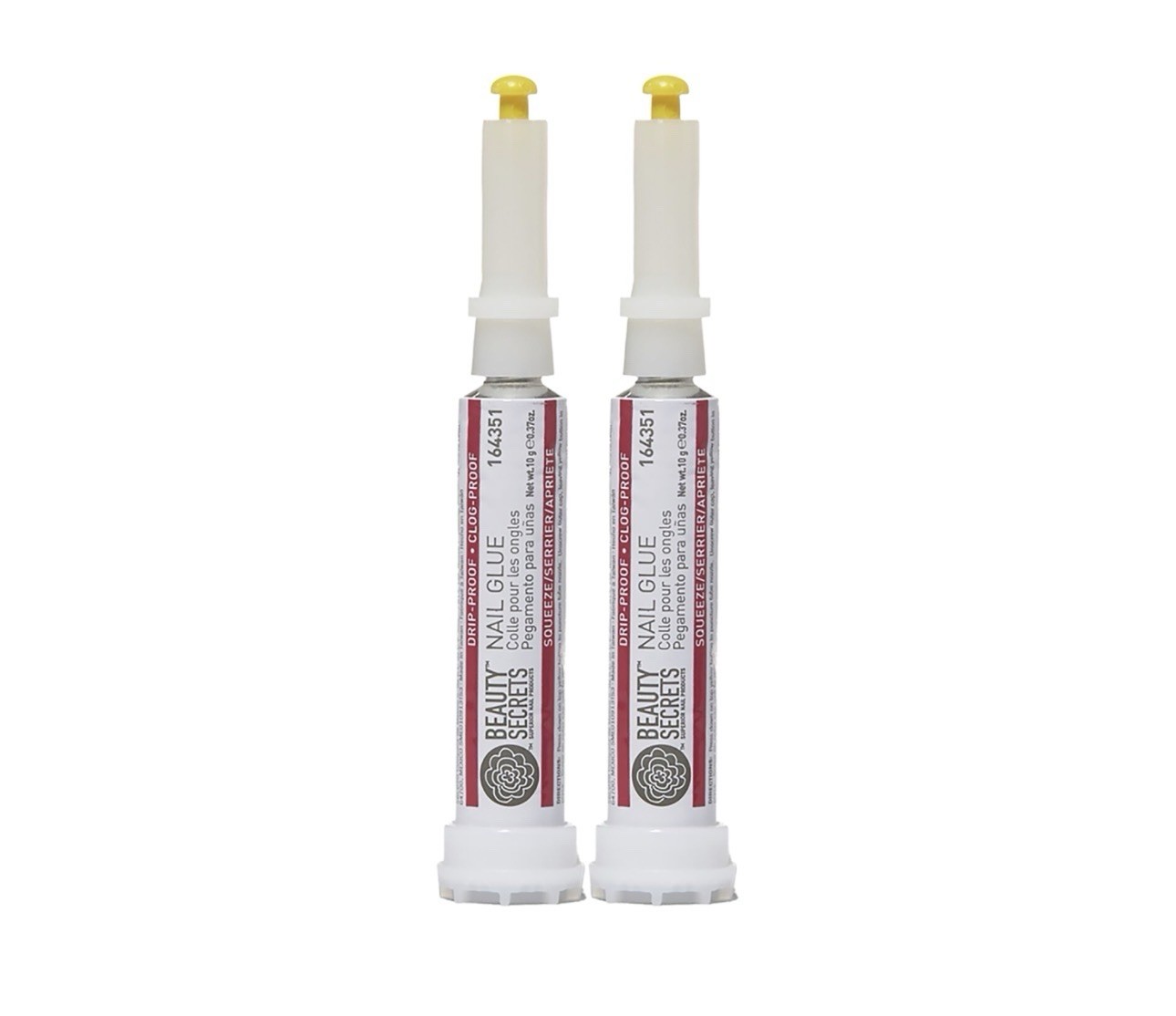 NIB- 2 Pack- 0.37 oz Beauty Secrets Nail Glue- Drip-Proof & Clog-Proof