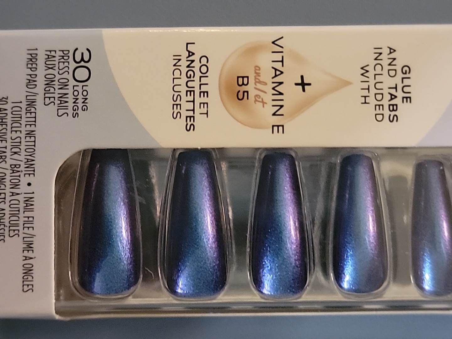 Sally Hansen Salon Effects Perfect Manicure 30 Coffin Nails Dark Shiny BlueCO321