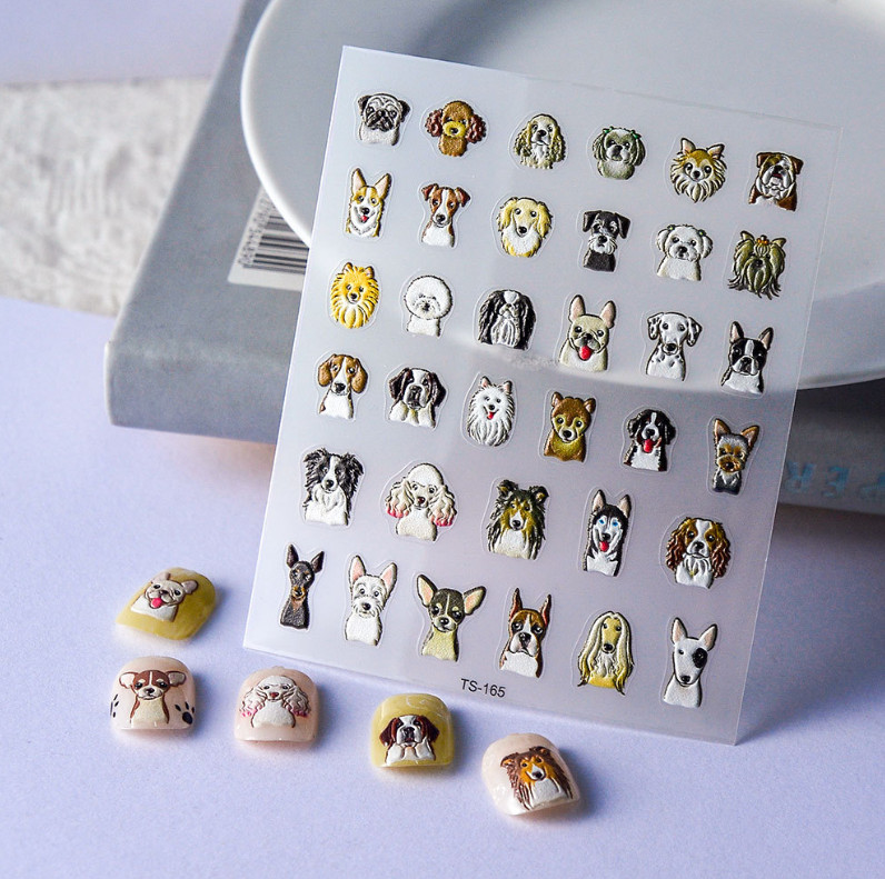 NAIL ART Character 5D Nail Puppy Dogs Nail Stickers Nail Decoration TS165 NS54