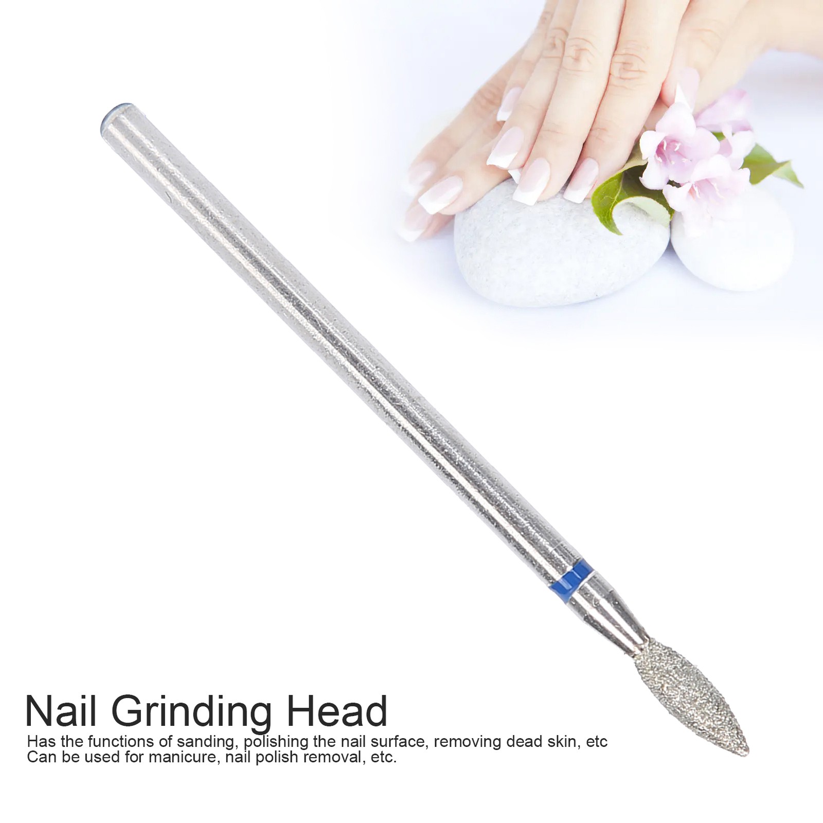 50pcs Nail Drill Bits Polishing Grind Head Manicure Tool (M-2.7mm)