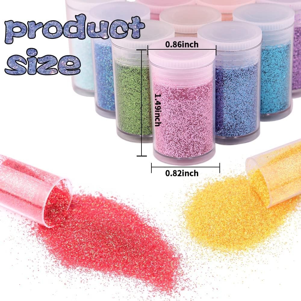 Fine Glitter 45 Colors Set, Holographic Glitter Powder for Tumblers, Arts