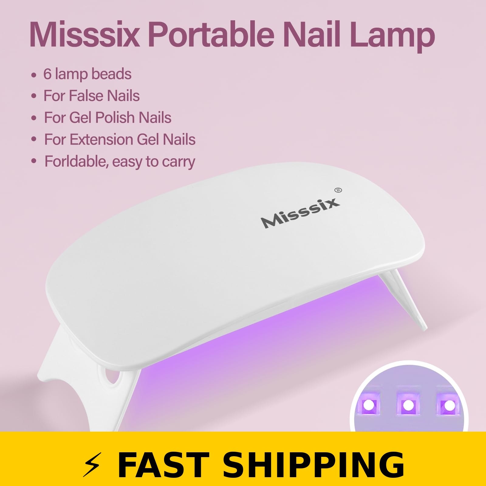 Misssix Short Almond Gel Nail Tips Kit – 216Pcs with UV Lamp