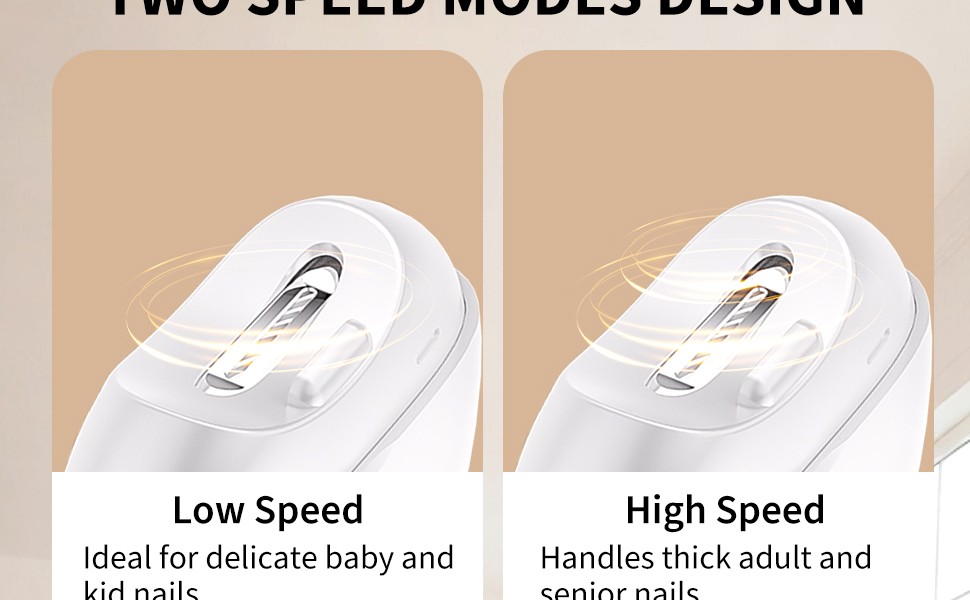 Automatic Nail Clipper for Baby, Electric Nail Trimmers with LED Light & 2