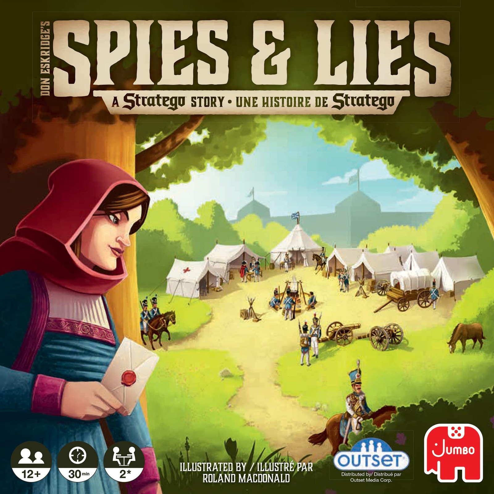 Jumbo Spies & Lies – A Strategy Story Board Game, Two 8 x 8 x 1.75 inches