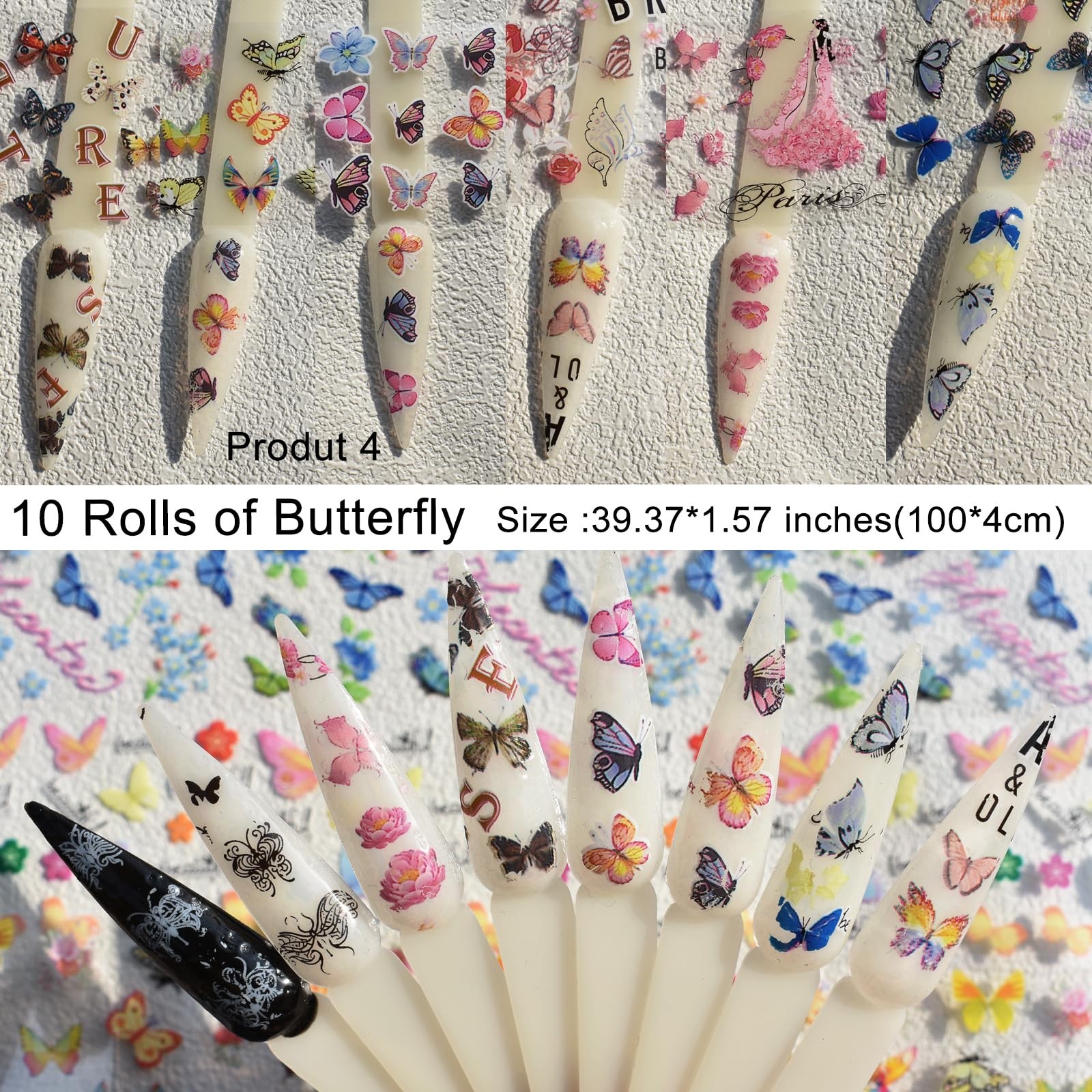 40 Rolls Animal Snake Leopard Print Nail Art Foils Transfer Stickers Set