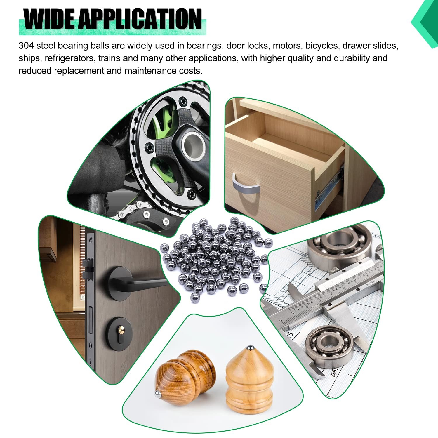 600 Pcs Stainless Steel Bearing Balls Assorted Sizes for Bicycle Repair