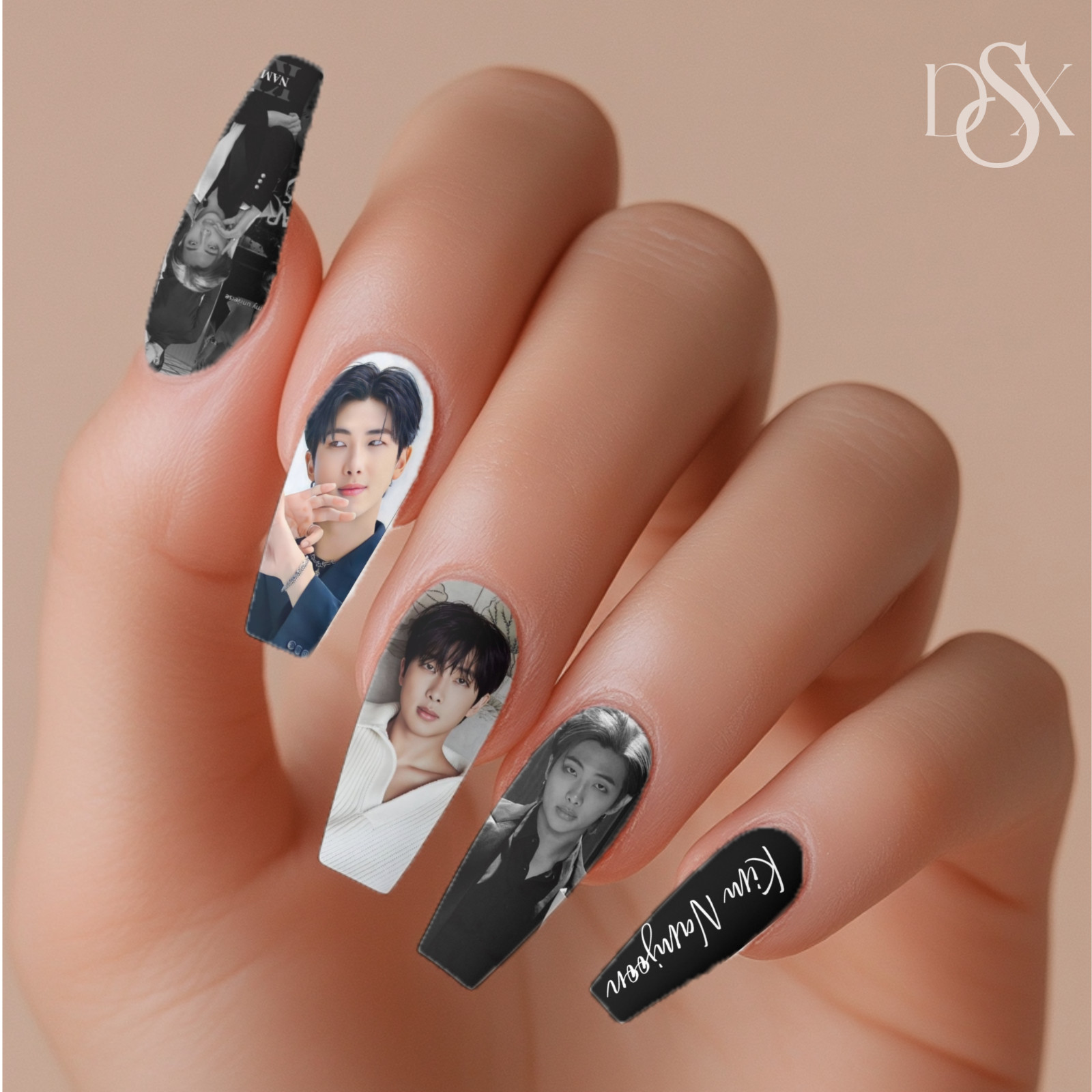 BTS Kim Namjoon Nail Decals Water Transfer Nail Wraps