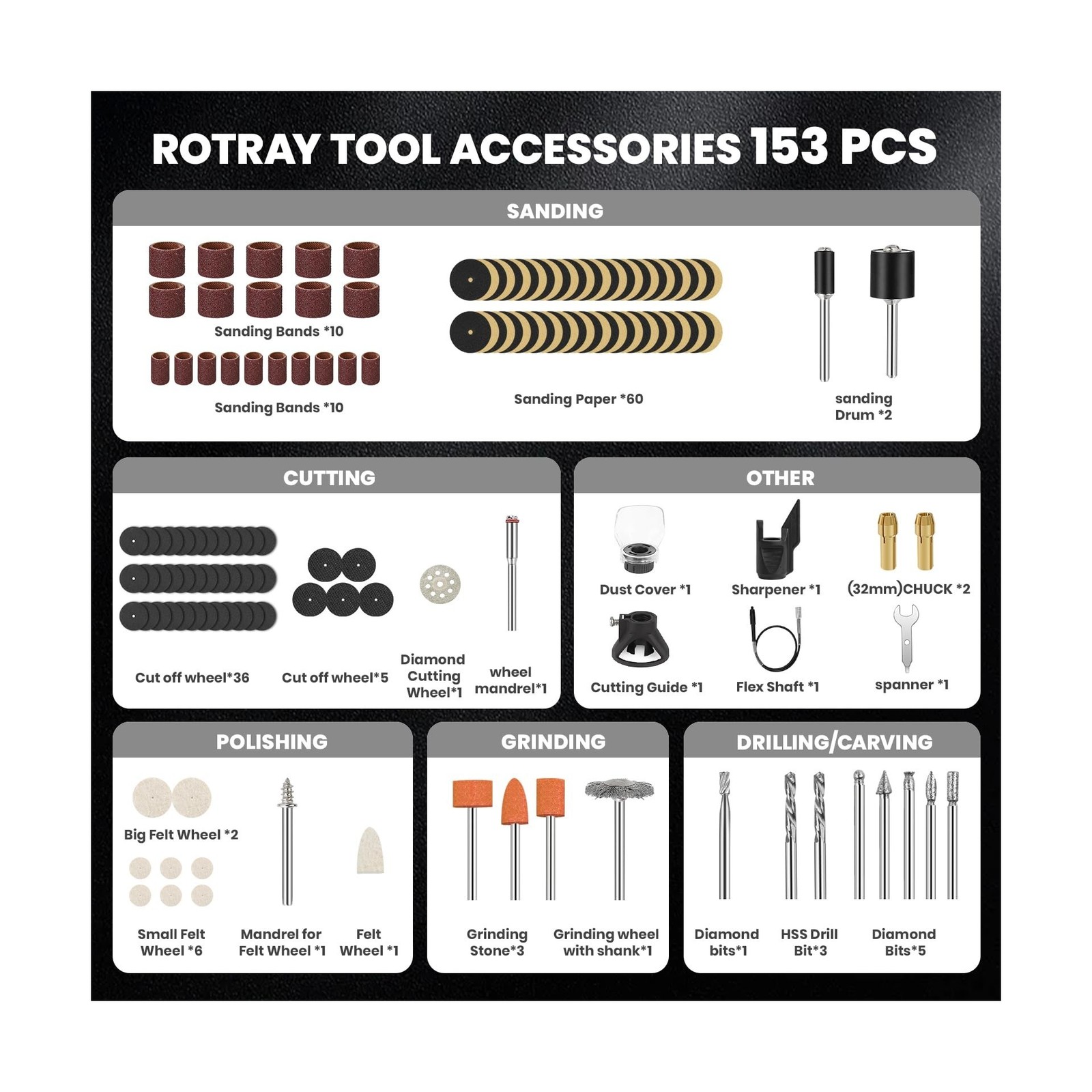 200W Corded Rotary Tool Kit with Flex Shaft 8000-40000 RPM, 6-Speed… Fast Ship