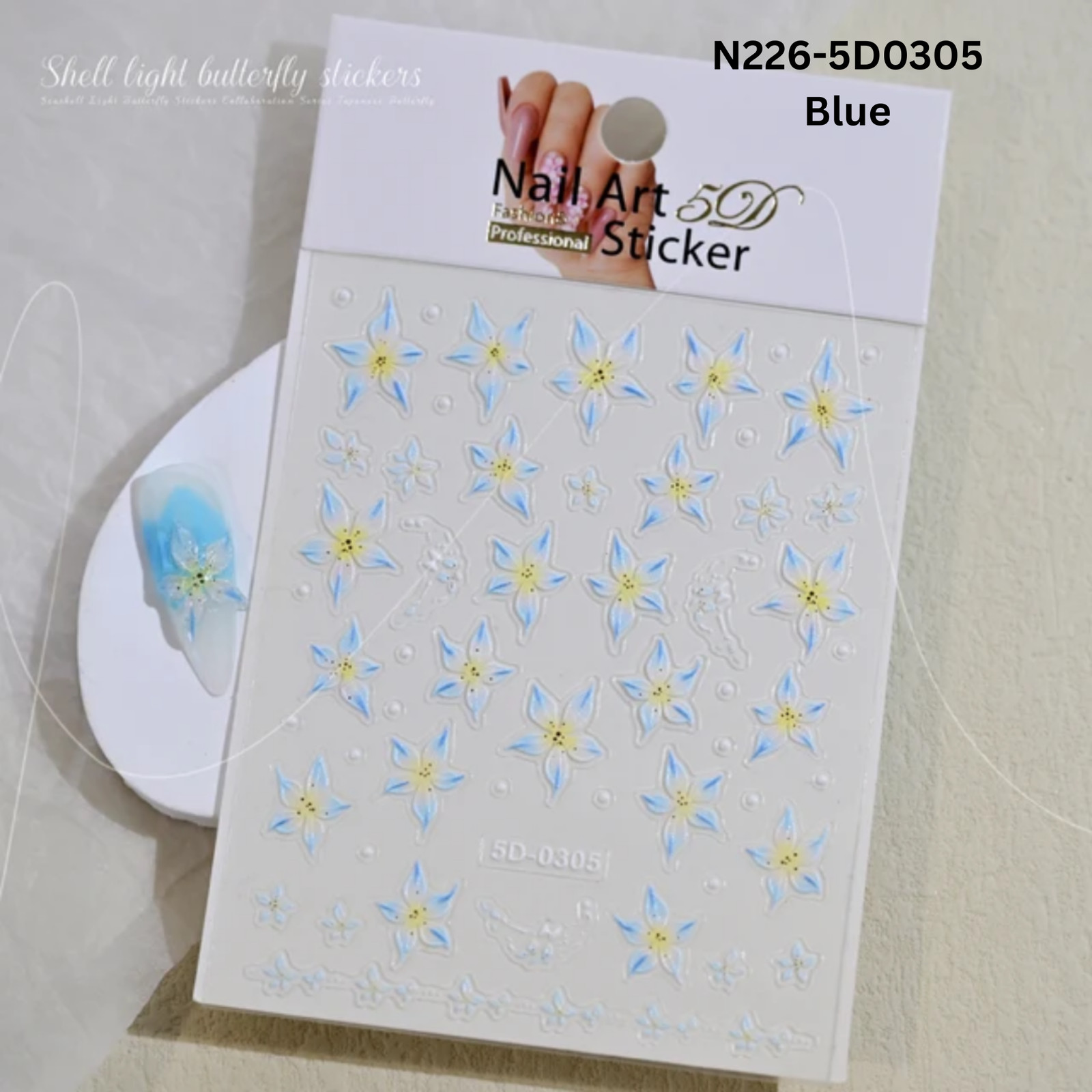 5D Acrylic Embossed Nail Art Stickers – Colorful Flower & Petal Designs – Ultra