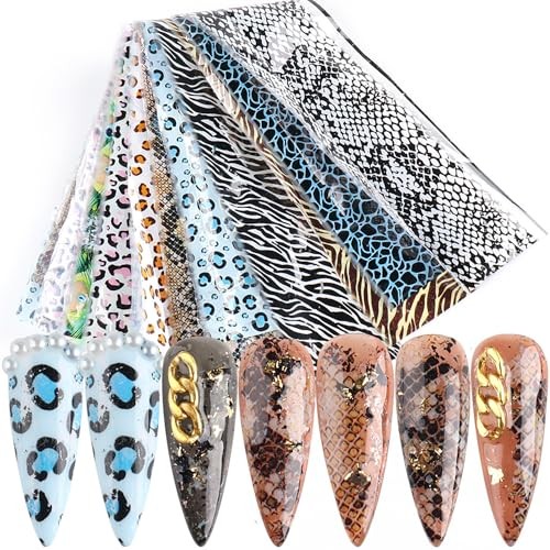 Leopard Print Nail Foil Holographic Foils Sheets Transfer Foil for Style 5