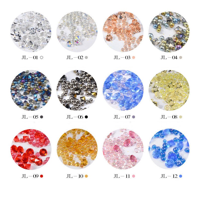 Mini Caviar Beads Crystal Tiny Rhinestones Micro Bead 3D Glitter Nail Art Decor