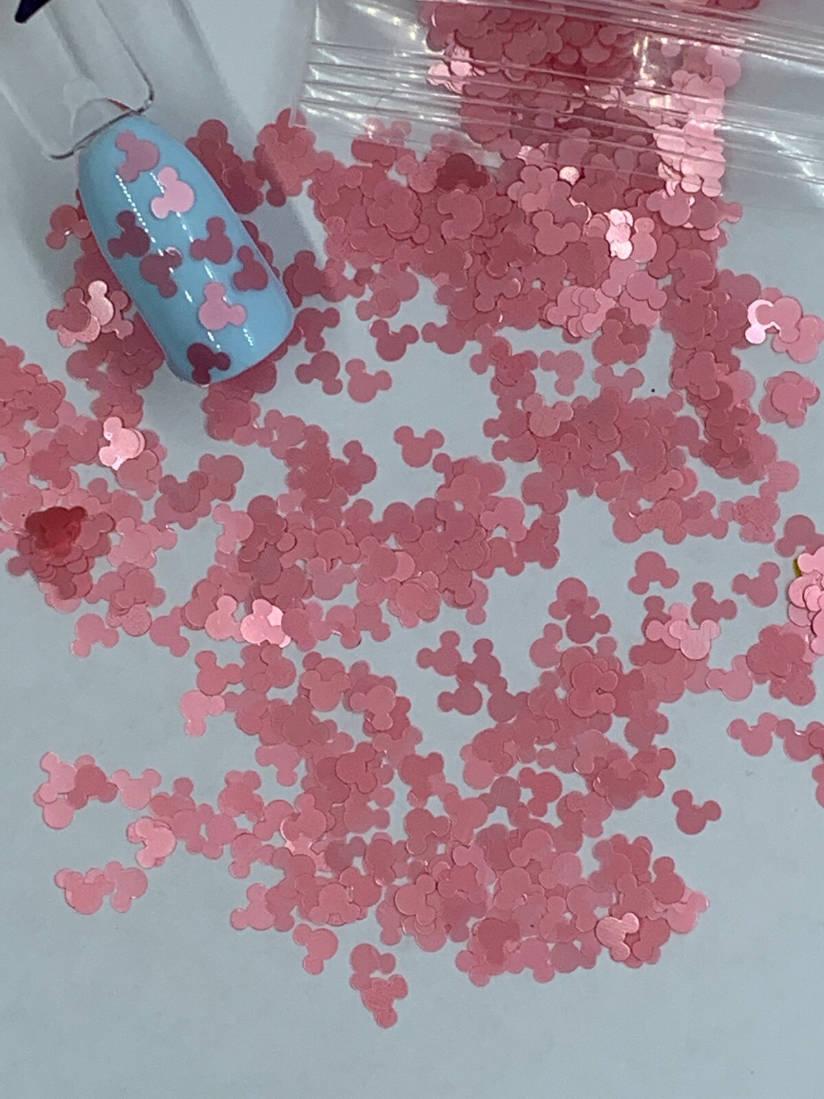 Pink Rose Mickey Mouse Nail Glitter | 1 TSP | Gel Nail Art & Acrylic