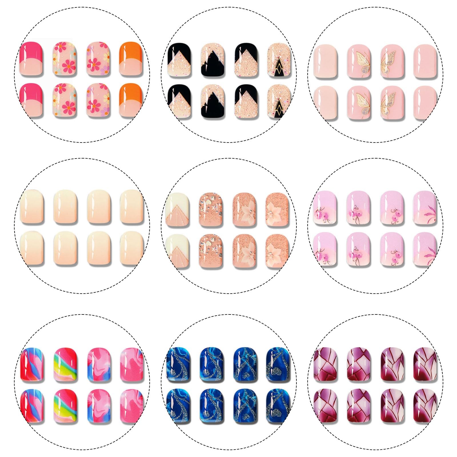 Semi Cured Nail Strips 20Pcs Nails for Use with Any UV/Nail Lamp Easy to Appl…