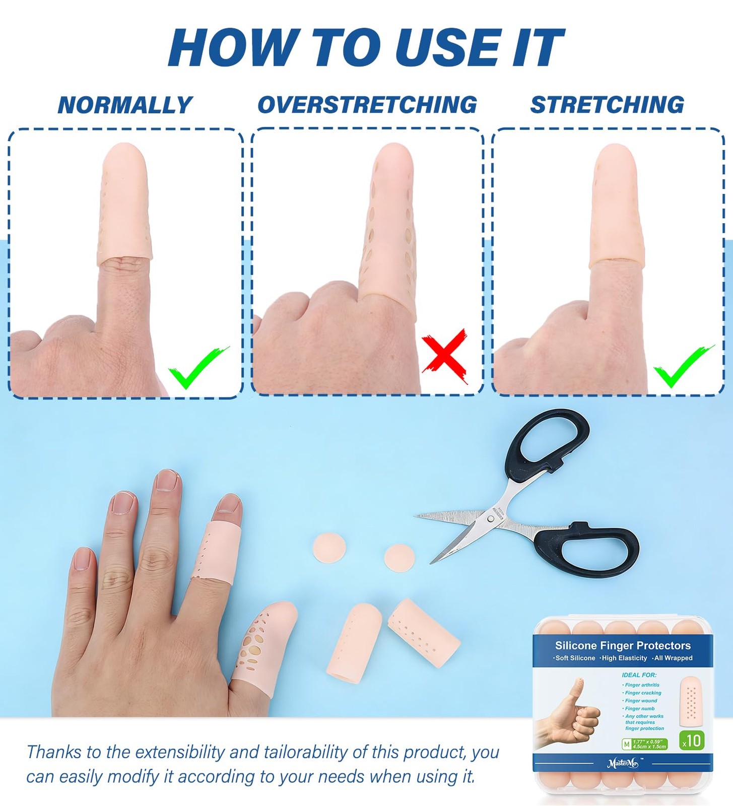 Gel Finger Cots Protectors with Air Holes, Silicone Fingers Covers Bandages C…