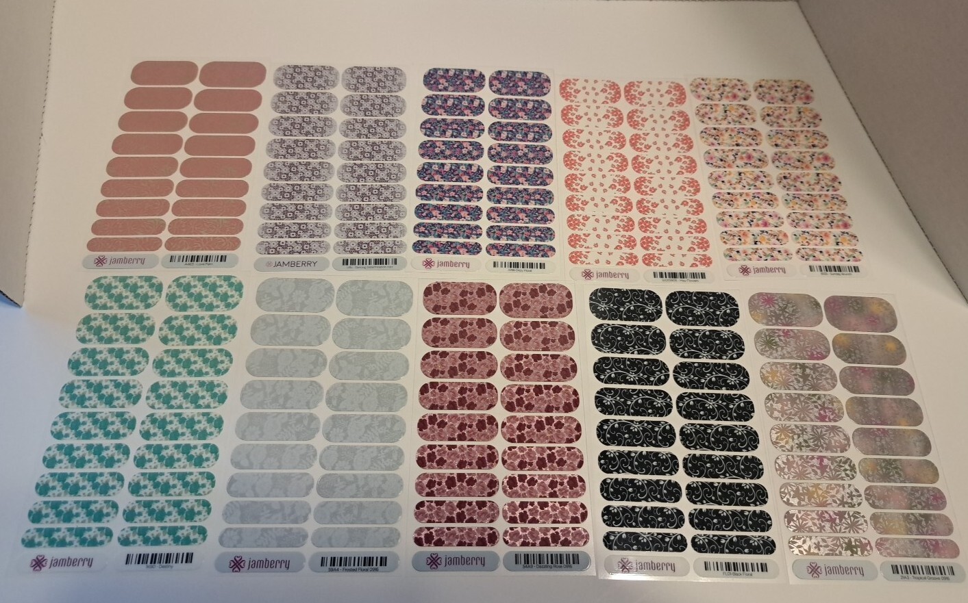 Jamberry Nail Wraps Lot of 10 Full Sheets Spring Florals