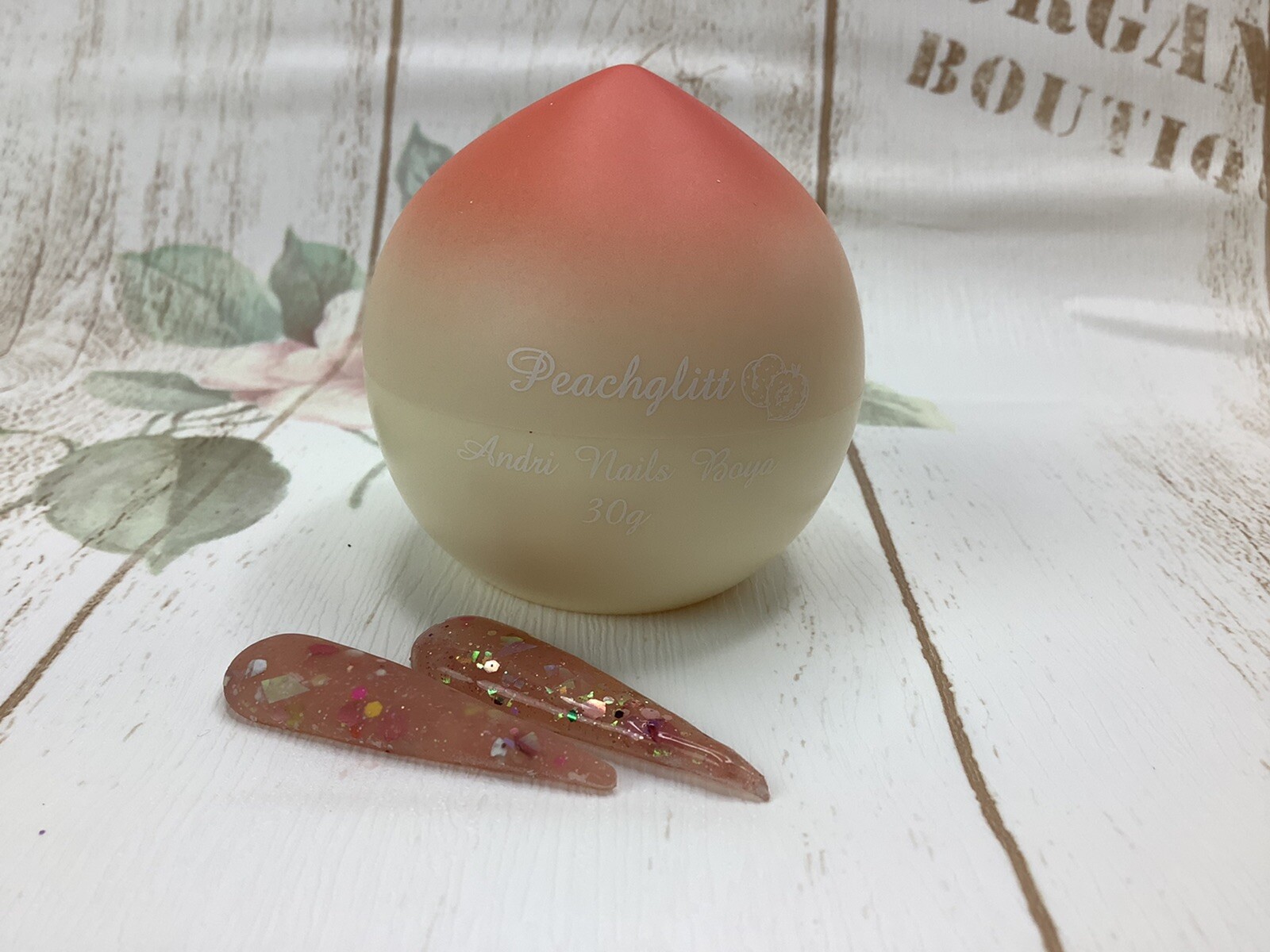 Andri Nails Glitter Acrylic Powder Peach 30g