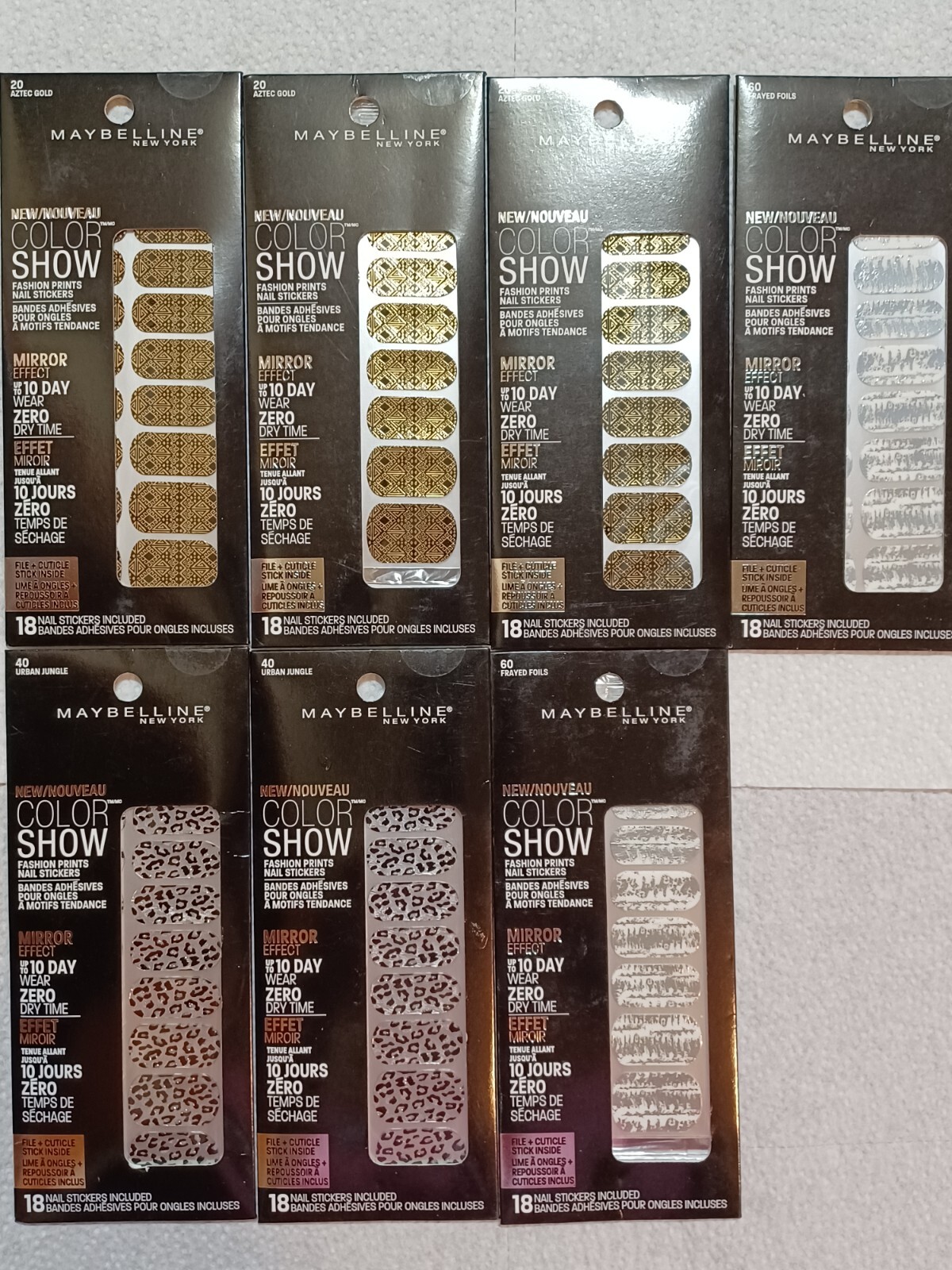 MAYBELLINE Color Show Fashion Print Nail Stickers 7 packs, 126 nail stickers #2