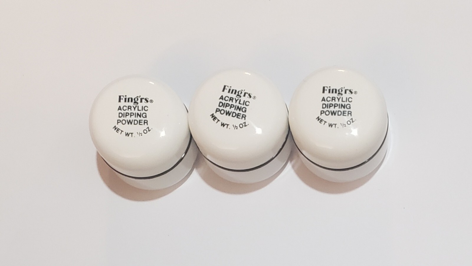 Set of 3 New Fing’rs Acrylic Dipping Powder (WHITE) 0.5 oz each – SHIPS FREE