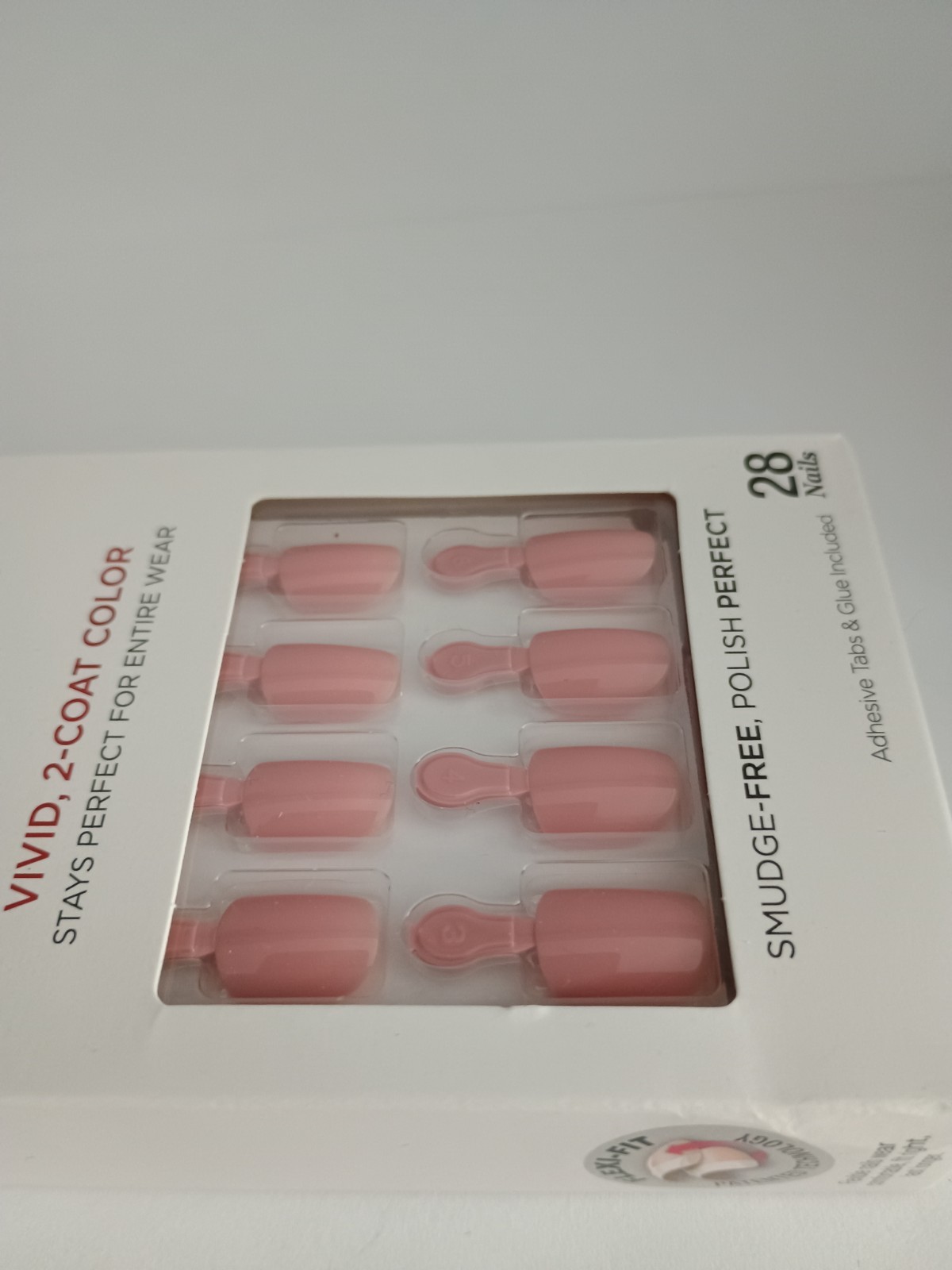 Kiss Salon Color Petite Length Glue-on False Nails – Nude (Pack of 1)