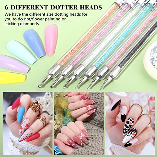 Nail Art Brushes – 6 Acrylic Nail Brushes – Dappen Dish Set – 10 Piece Set