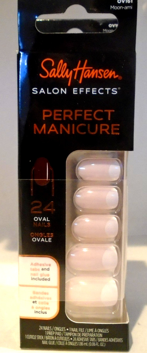 Sally Hansen Perfect Manicure Press on Nail Kit Oval 24pcs Moon-ami 2-PACK