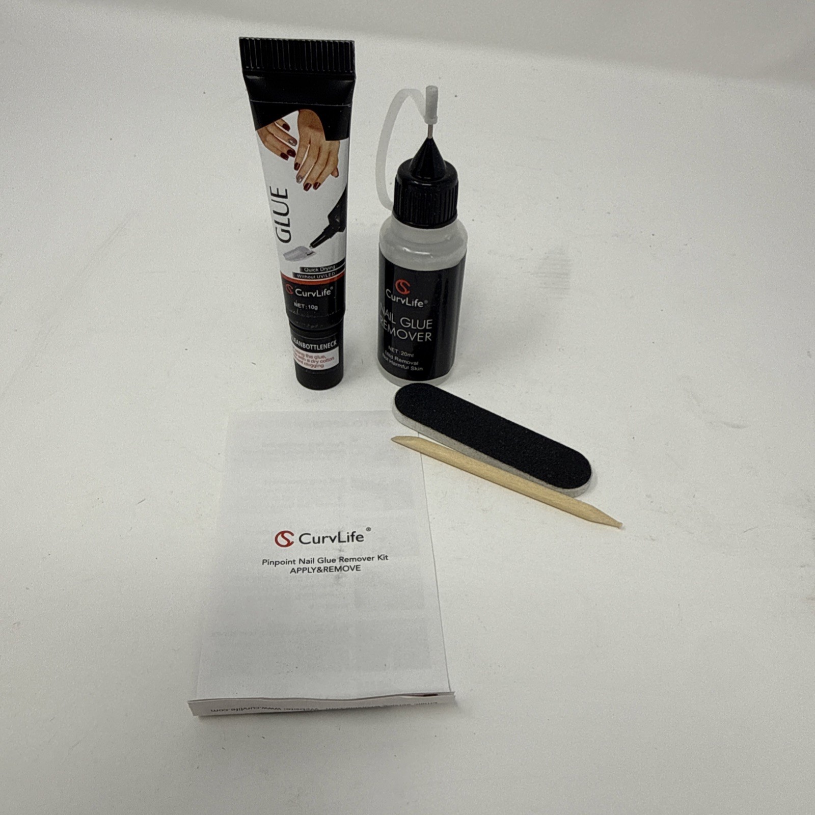 Curvlife 10g Semi-Solid Glue and 20ml Pinpoint Glue Remover Kit – Gel for Press