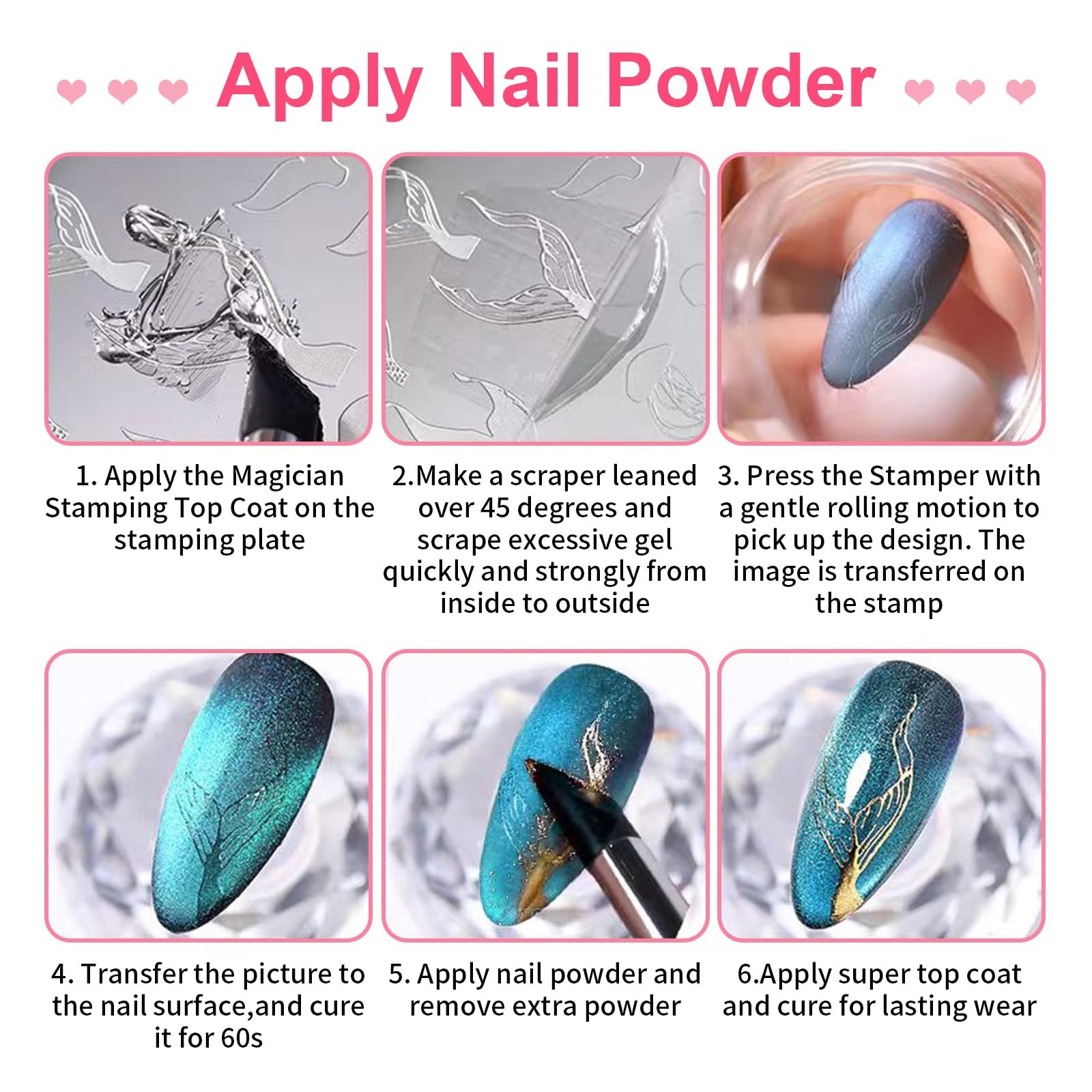 Nail Stamp Gel 8Pcs French Tip Nail Stamp Kit with Black White Color Stamper …