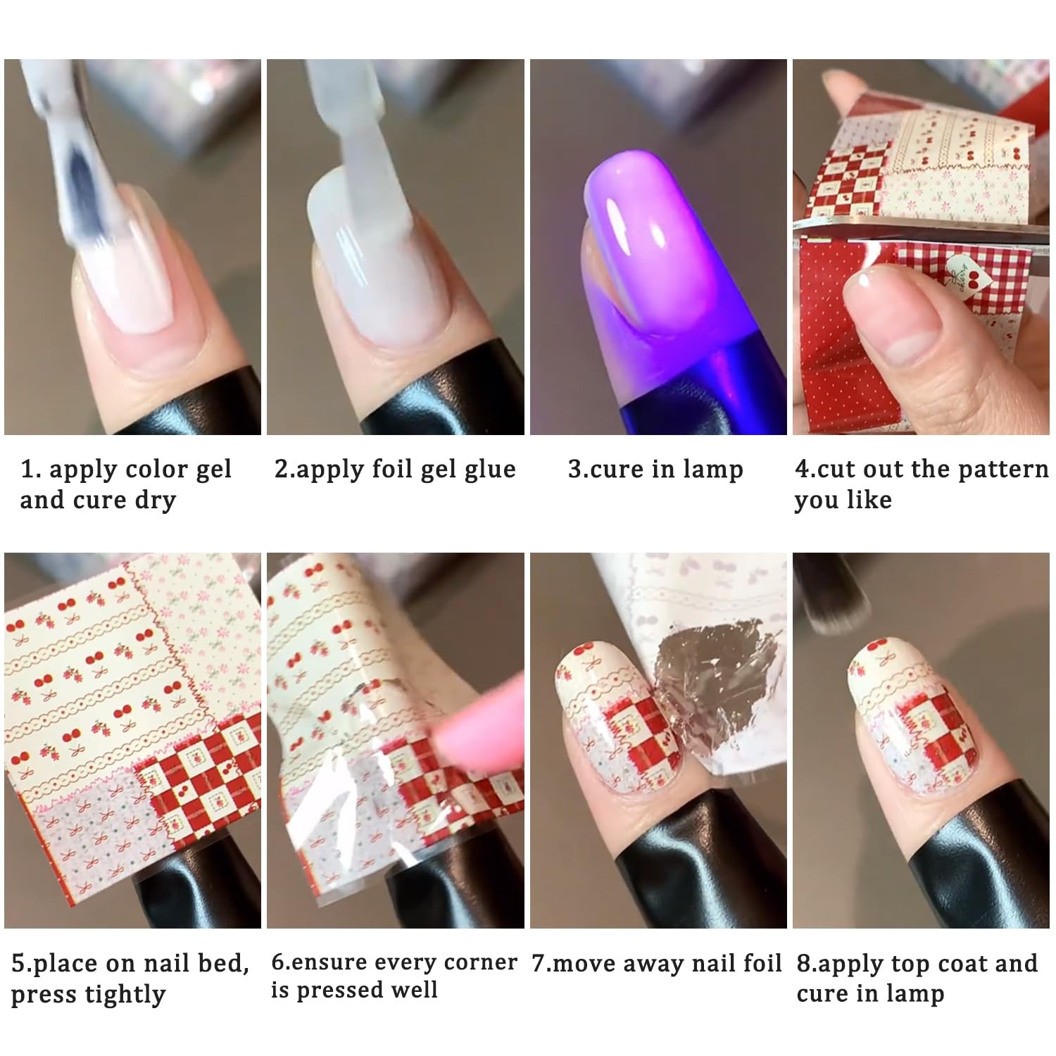 FSpronail Plaid Nail Foil Transfer, 10 Rolls/Box Pink