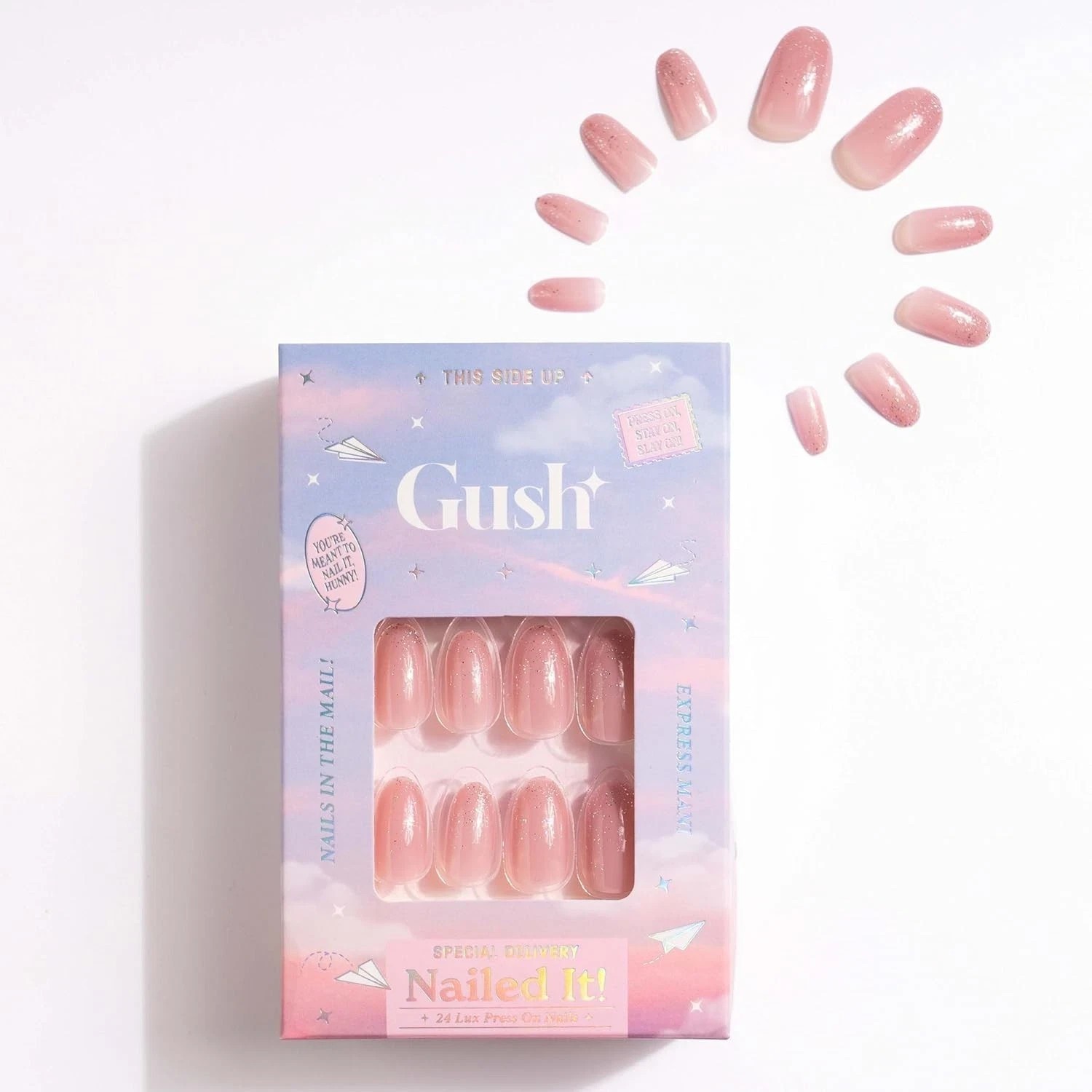 Gush Beauty Press On Nails | Reusable Nail Extensions | Artificial 24 Fake Nails