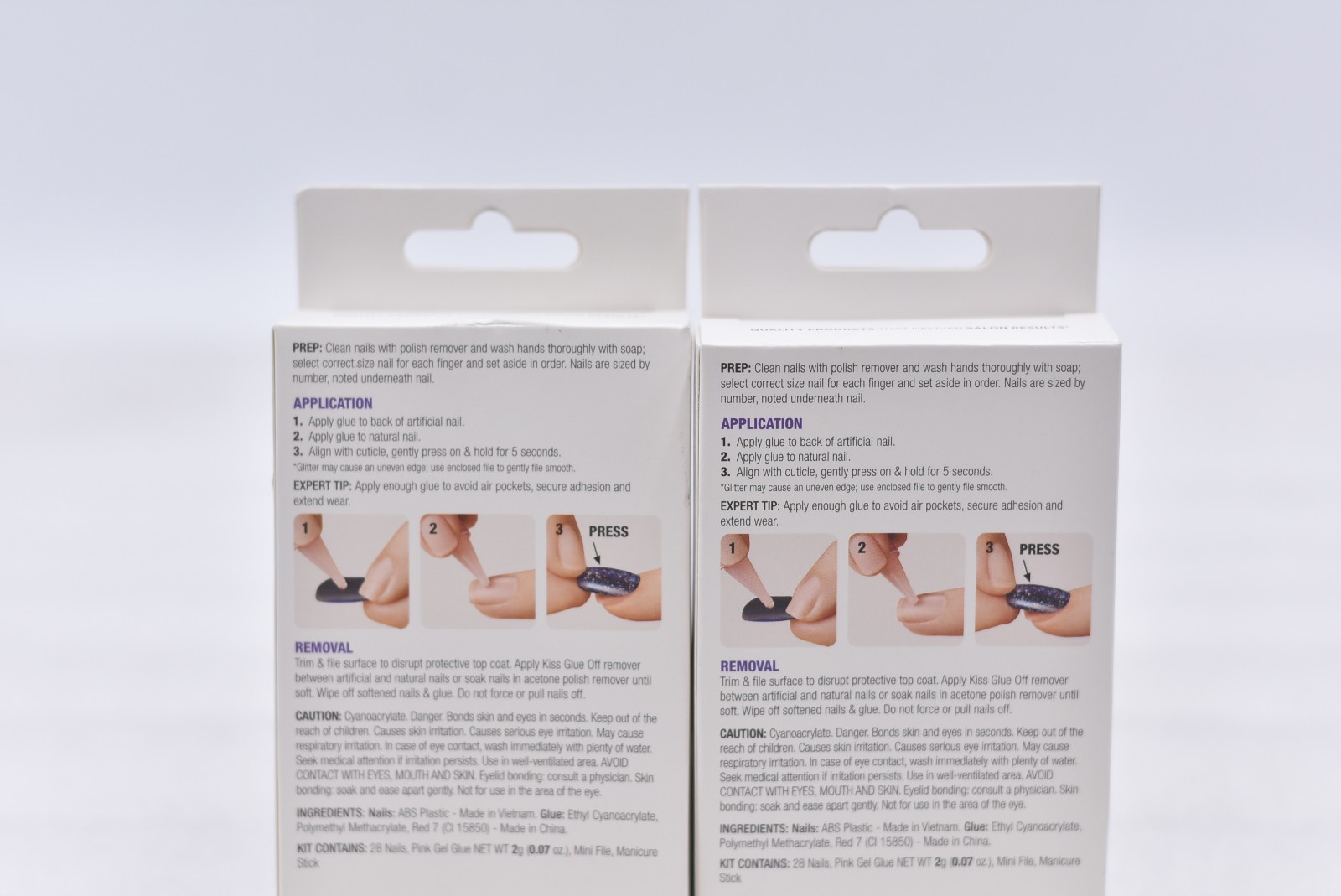 Lot of 2 Kiss Gel Fantasy KGN12 Short False Nails – 28 Nails