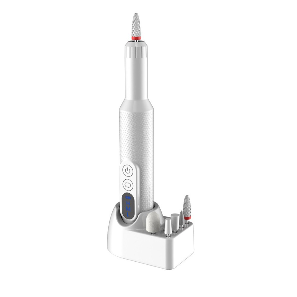 Portable Rechargeable Nail Drill Machine 1.8W Pen Style Electric File White