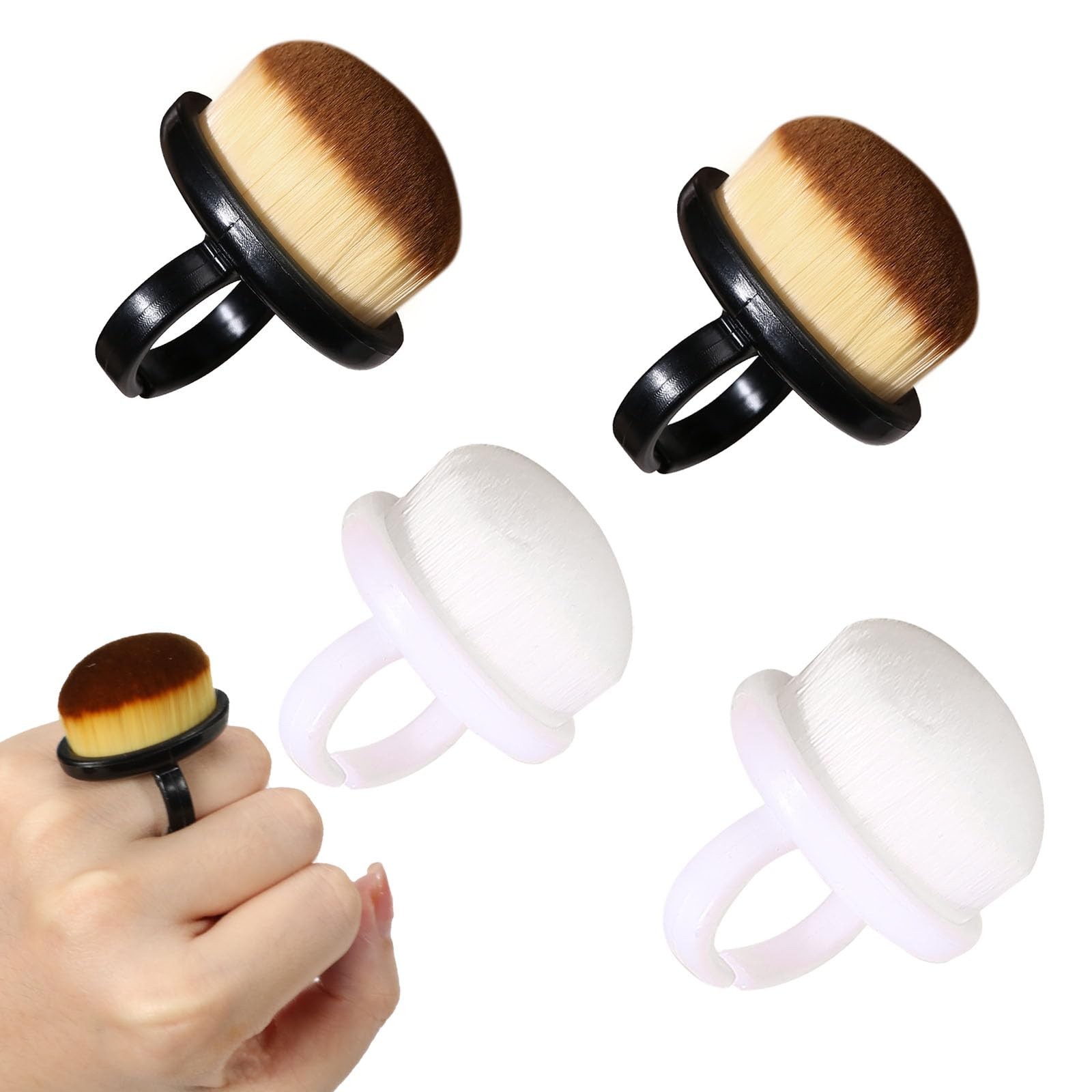 4Packs Nail Dust Cleaning Brush Ring,Soft Brushes for Clean Up Fingernails an…