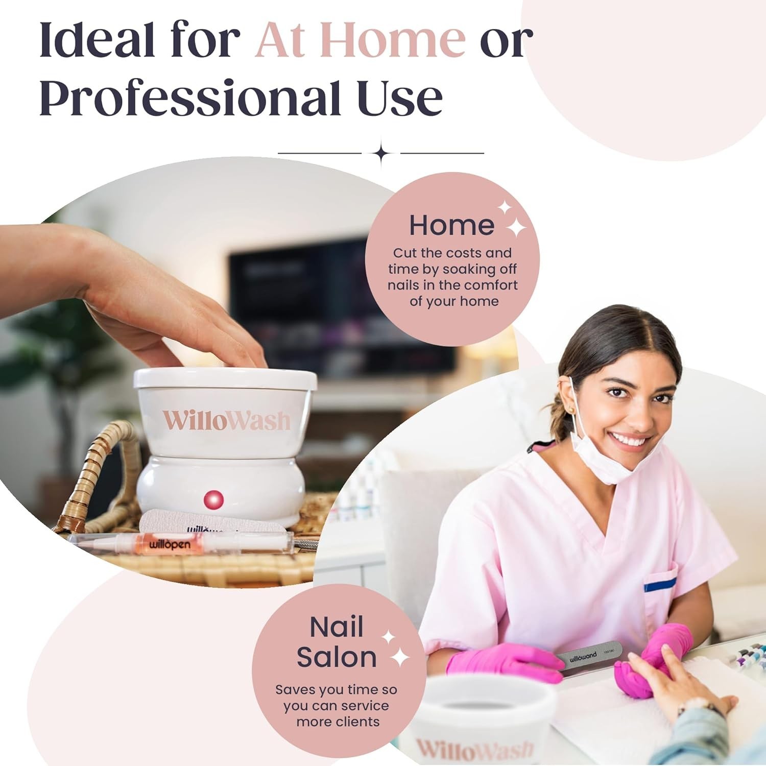 Professional Nail Soaking Bowl with Warmer Plate – Willowash Acrylic Remover Kit
