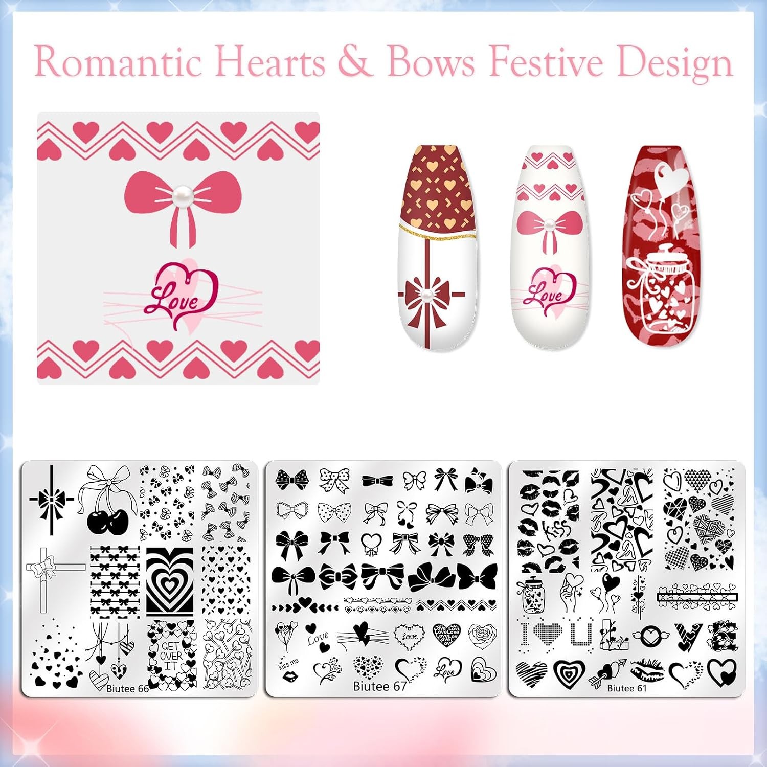 Nail Stamping Plates Set 15PCS Nail Art Stamping Kit Nail Stamp Tools Supplies