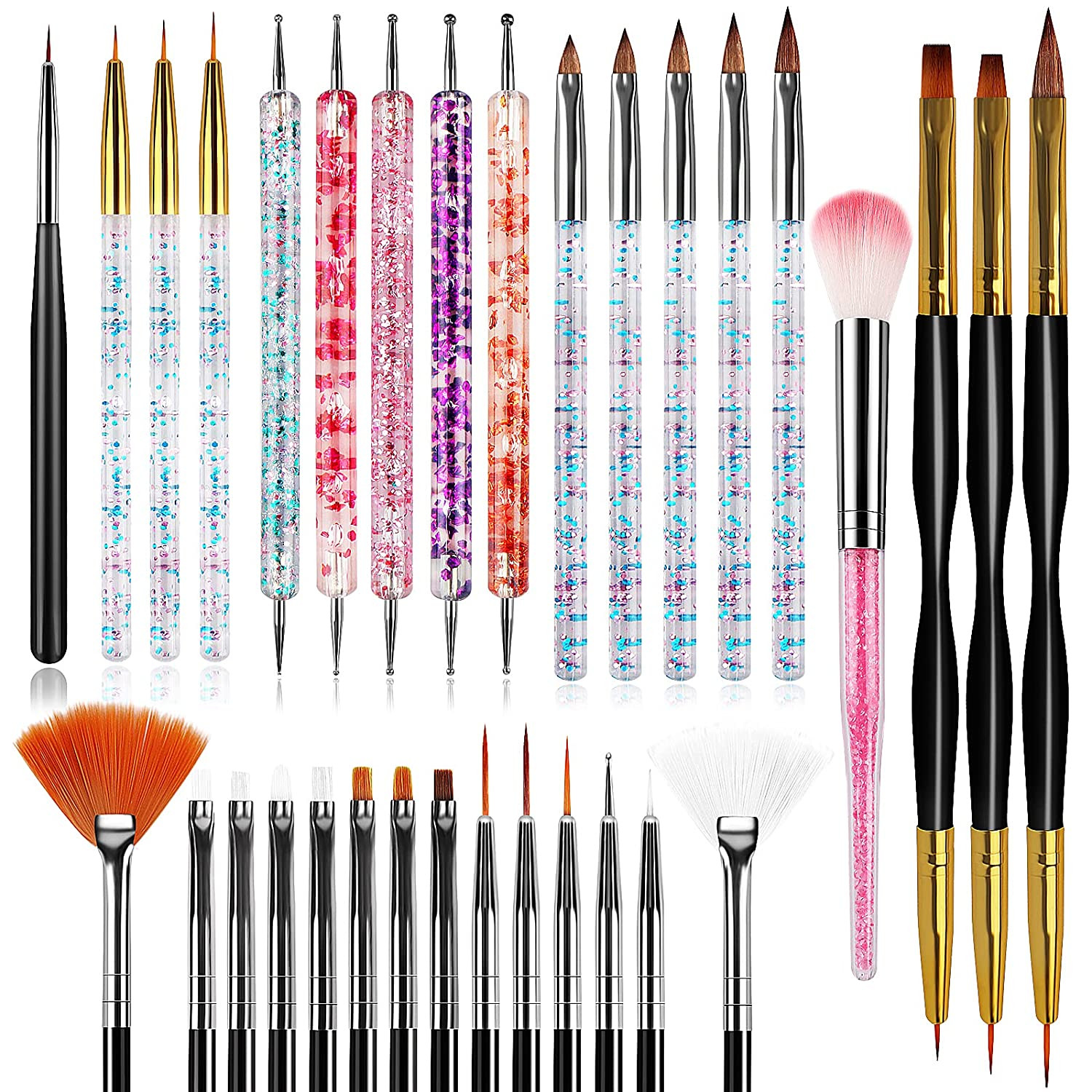 32 Pcs Acrylic Nail Brush Set, Acrylic Nail Brushes for Acry For Nail Art New U