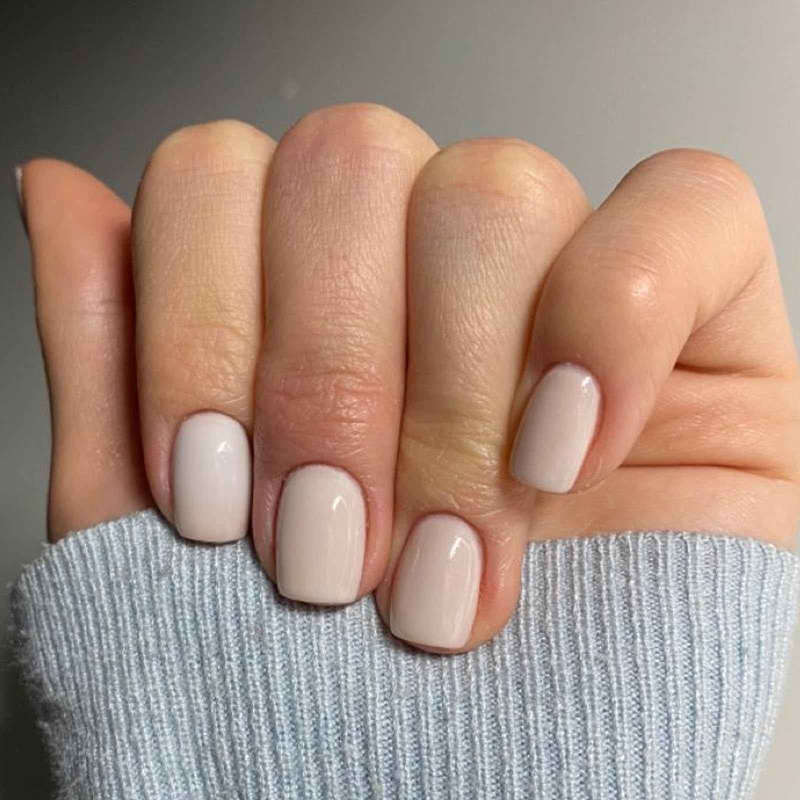 Modelones Extra Short Press on Nails, Milky White Squoval short,