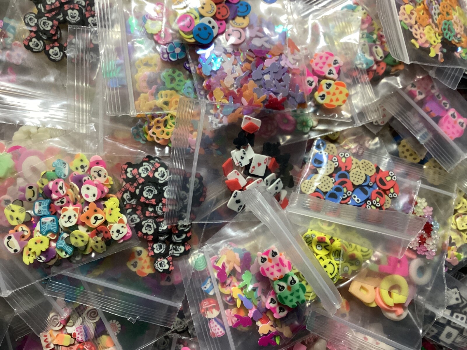10 poly clay plastic just a pinch bags of glitter.