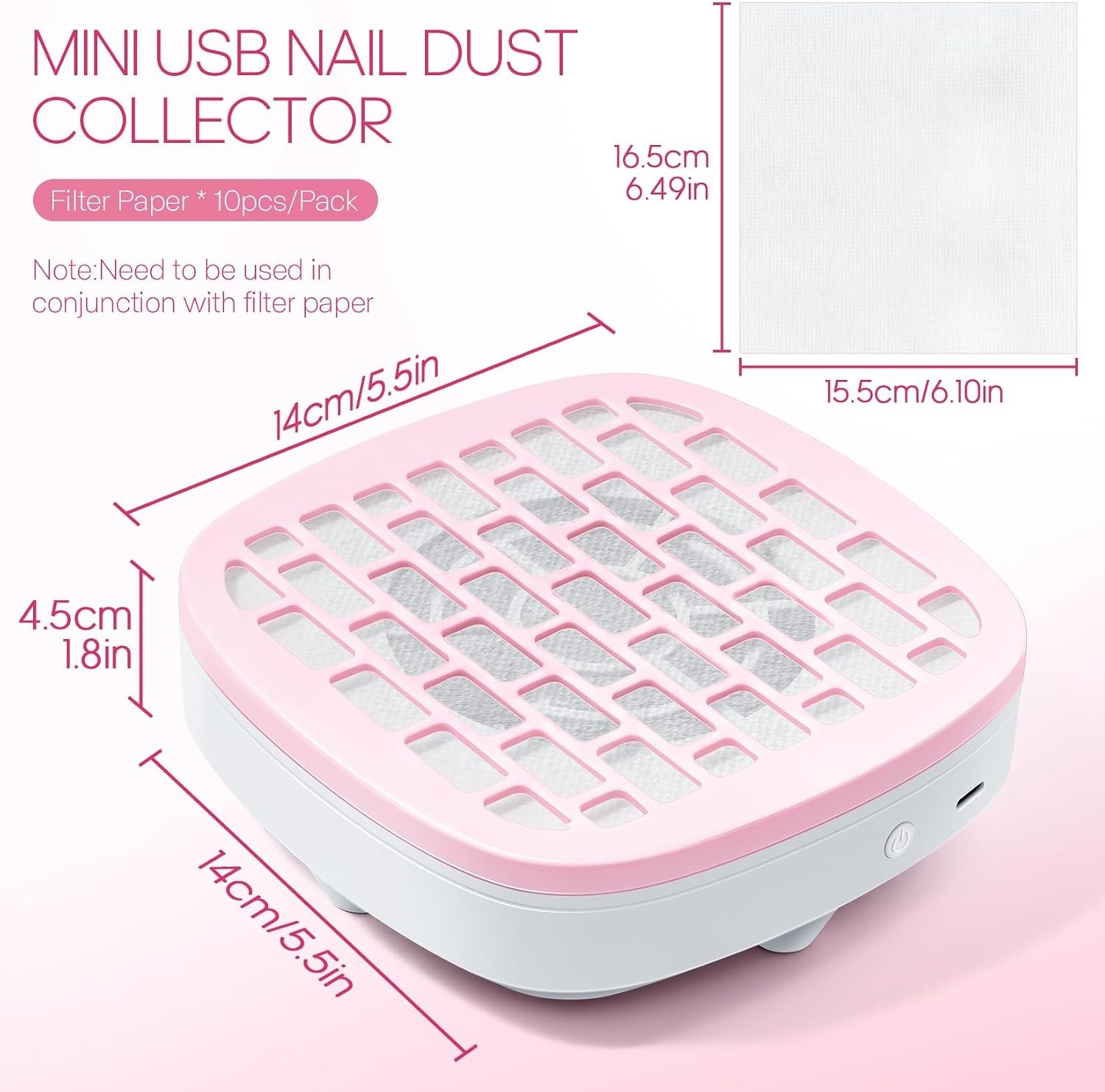 Professional Nail Dust Collector – Powerful 6000RPM Suction with 10 Filter Pads
