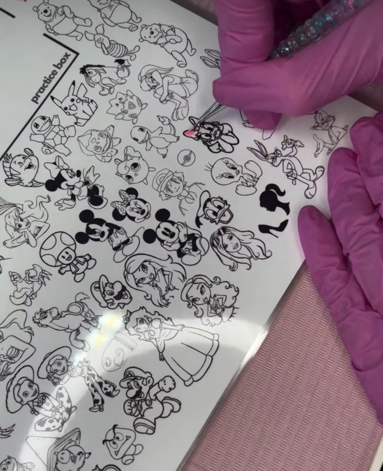 Reusable Nail art workbook practice stencil sticker maker nail design template