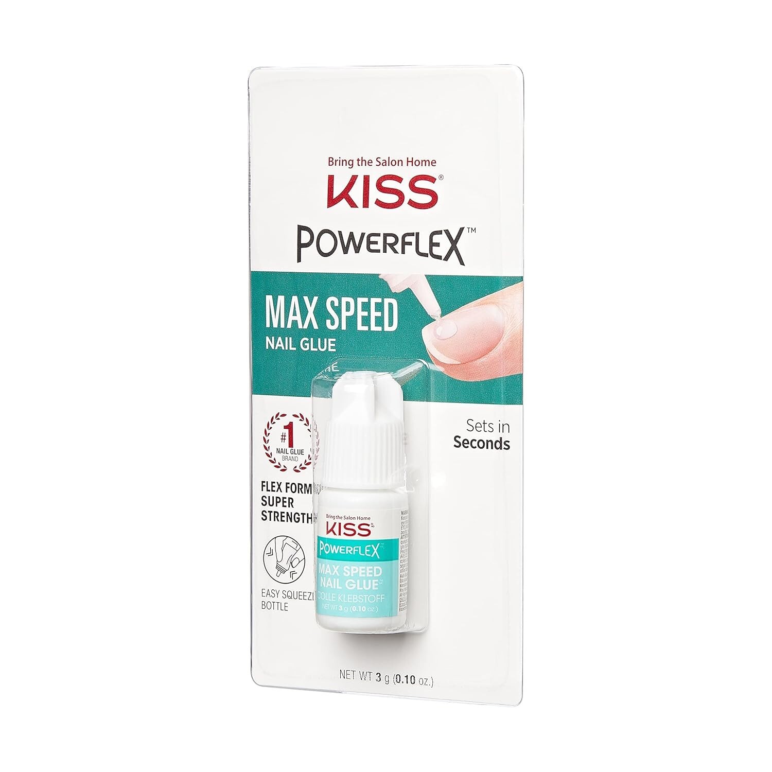 KISS PowerFlex Maximum Speed Nail Glue for Press On Nails,3g/0.10 oz (Pack of 1)