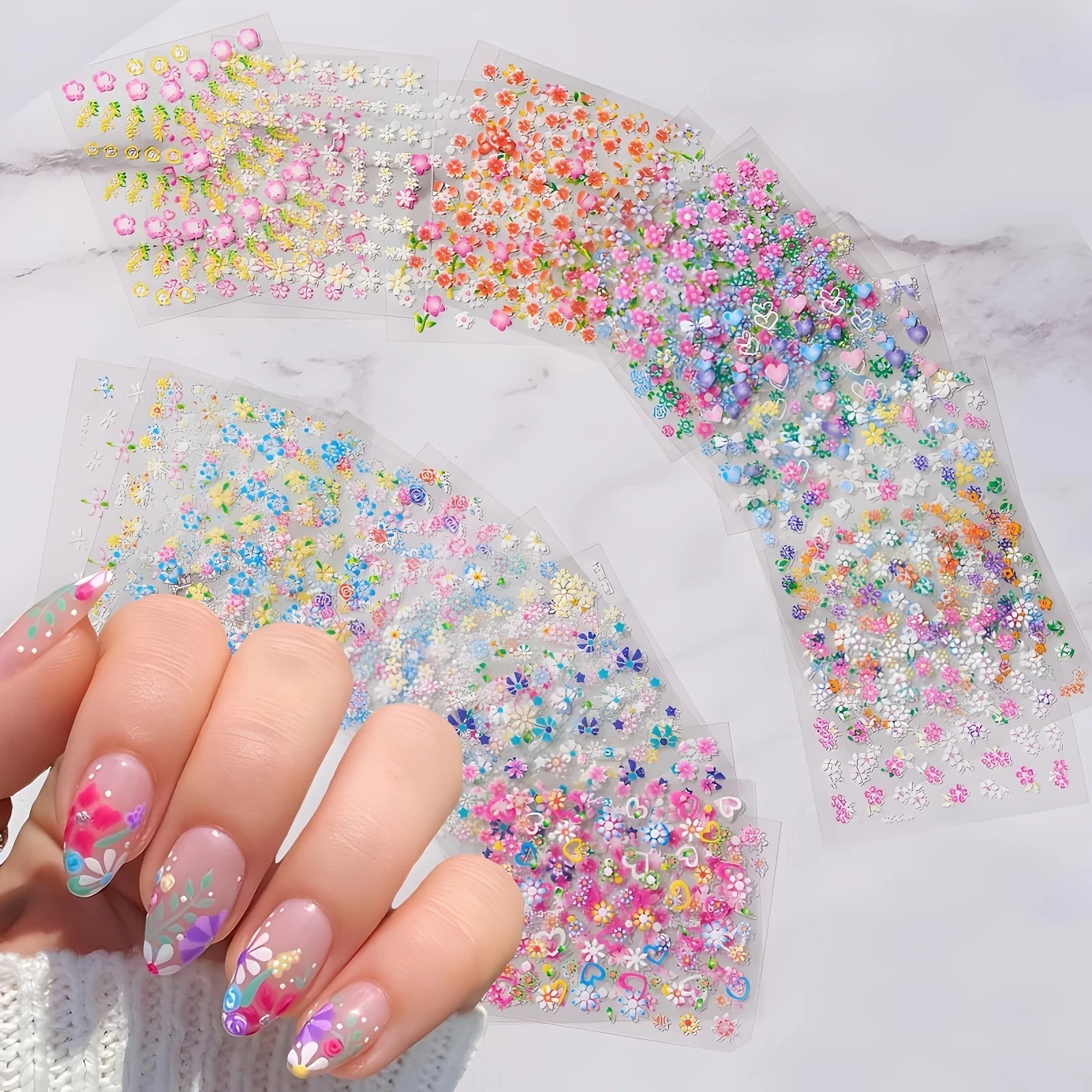 30PCS DIY Nail Art Sticker Decal Daisy Flower Lace Butterfly Slider Manicure NH9