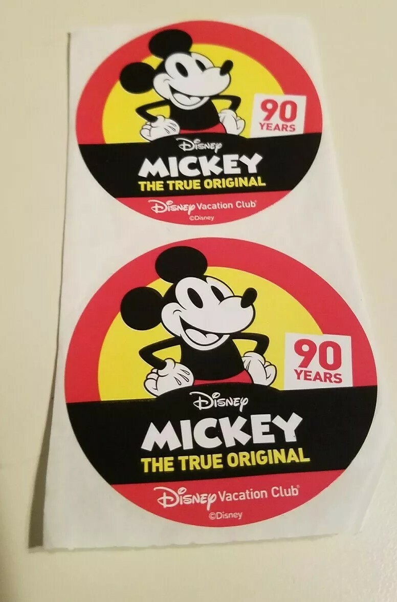NEW set of two Disney Mickey The True Origional Disney stickers 90 yrs ☆☆