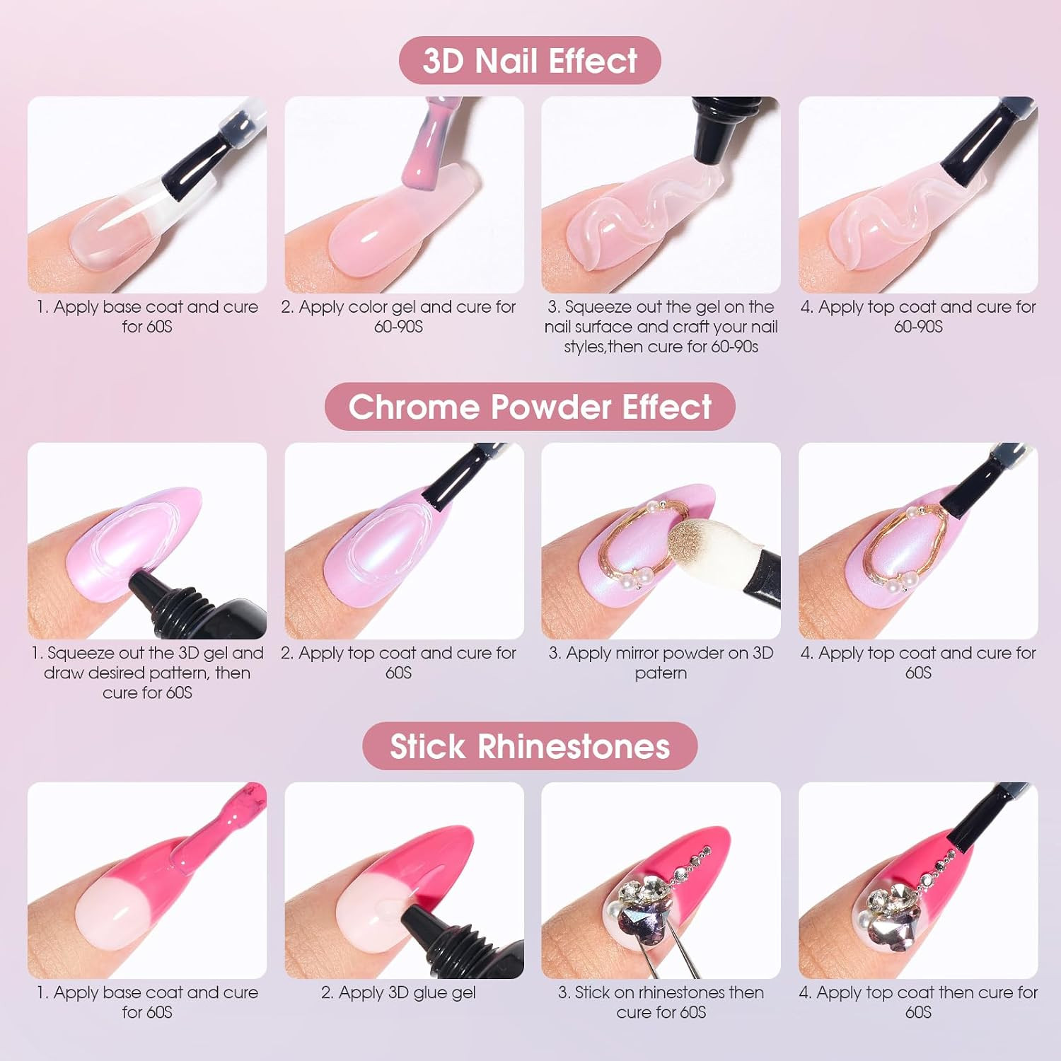 3D Sculpting Gel for Nail Art, Rhinestone Glue for Molding, Sculpture, Decoratio