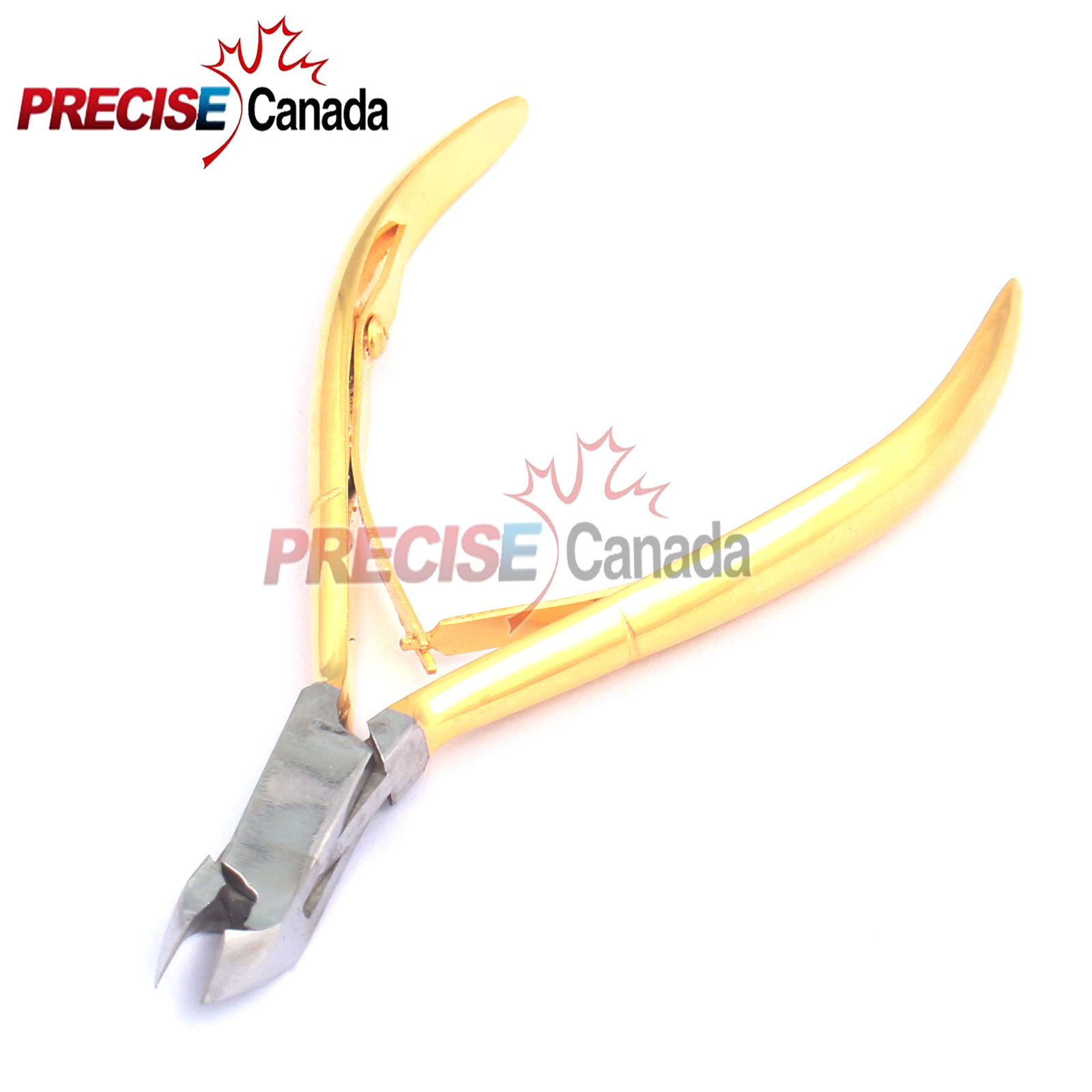 Nail Art Nipper Gold Plated Cuticle Clipper Manicure Plier Cutter Self Open