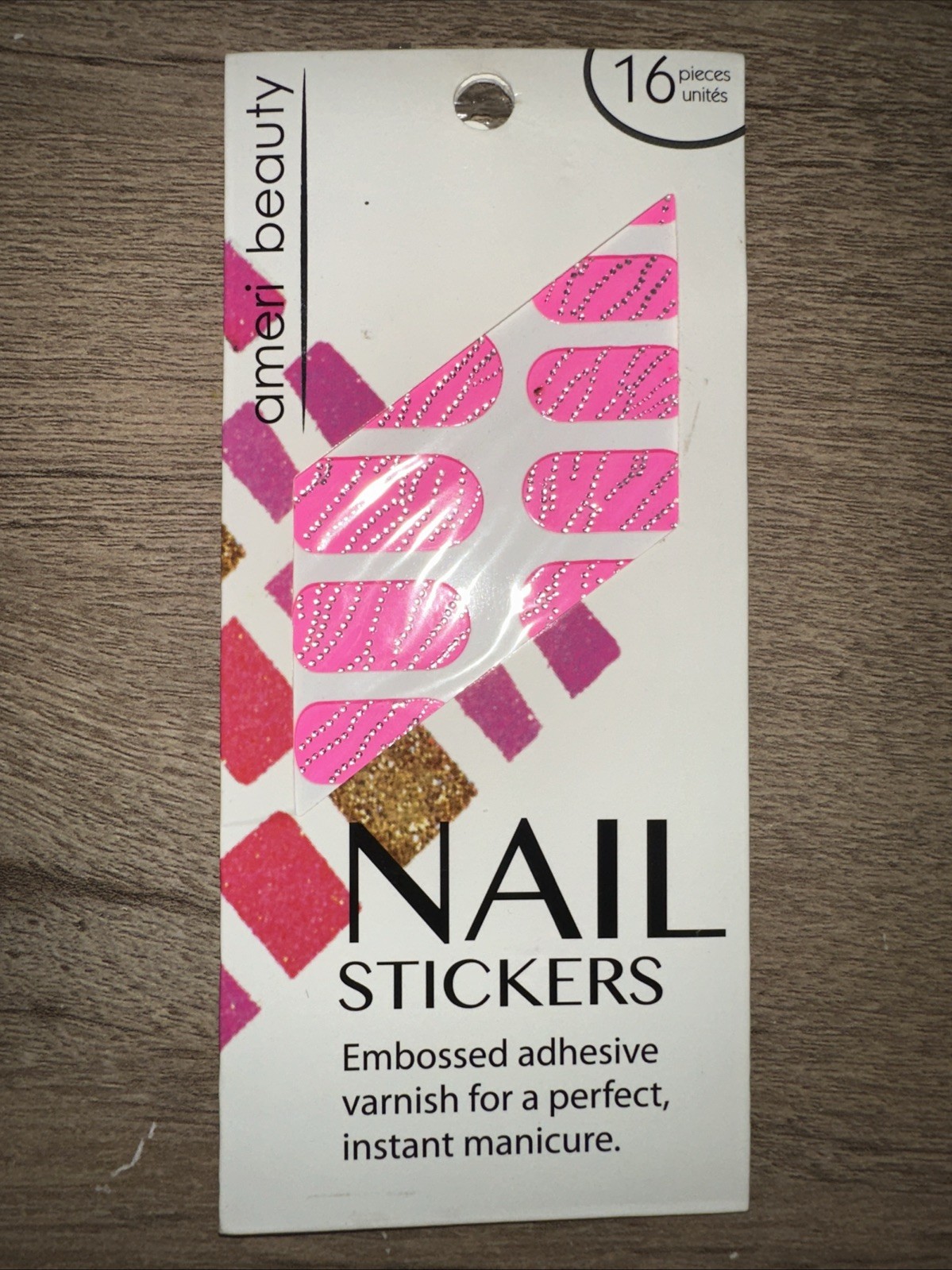 Ameri Beauty Glitter Nail Strips. Oblong, Self Adhesive, Single Use. #G14619